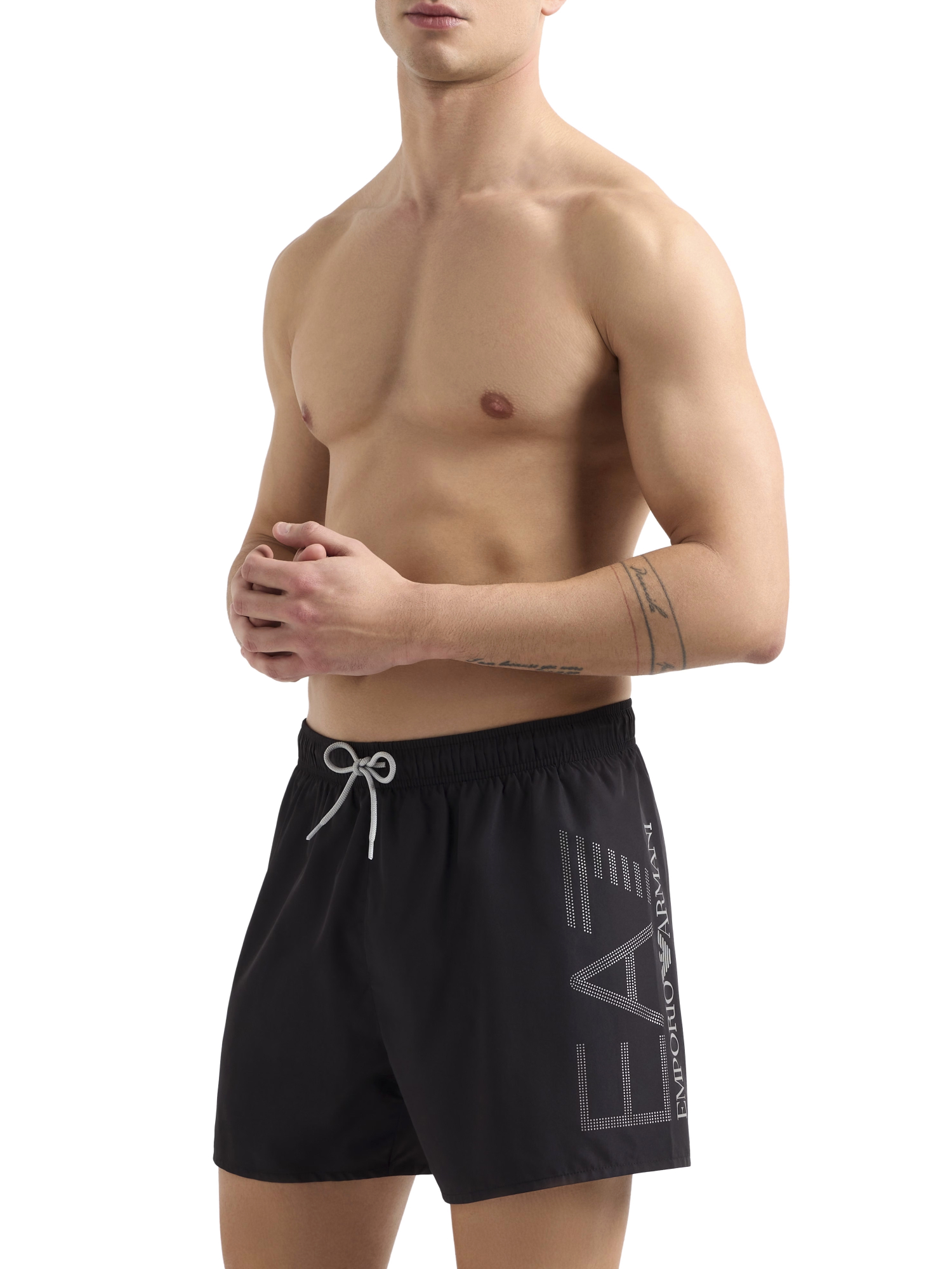 COSTUME DA BAGNO CON MAXI LOGO UOMO NERO