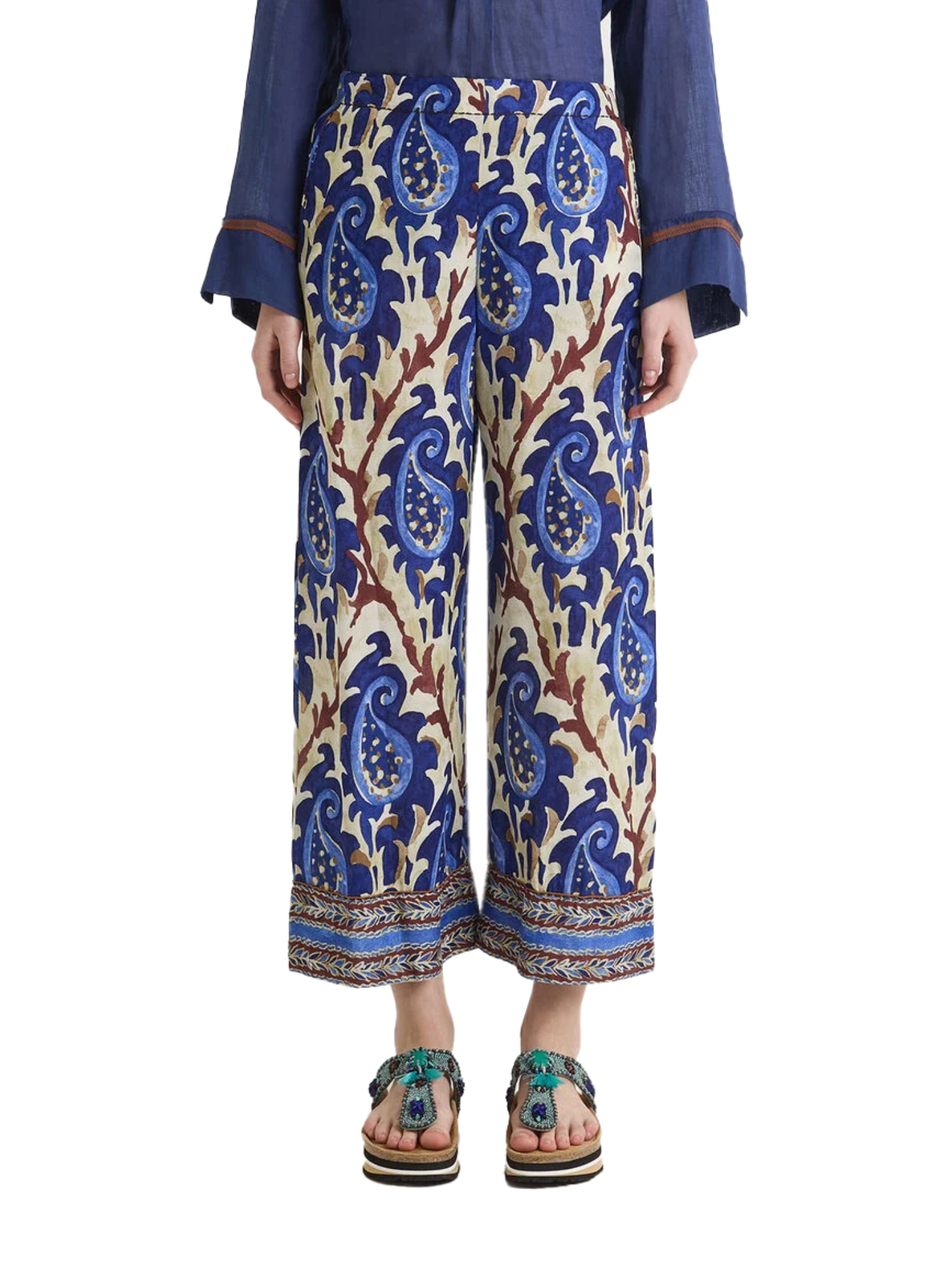 PANTALONE CROPPED MIRTLE PAISLEY DONNA BLU