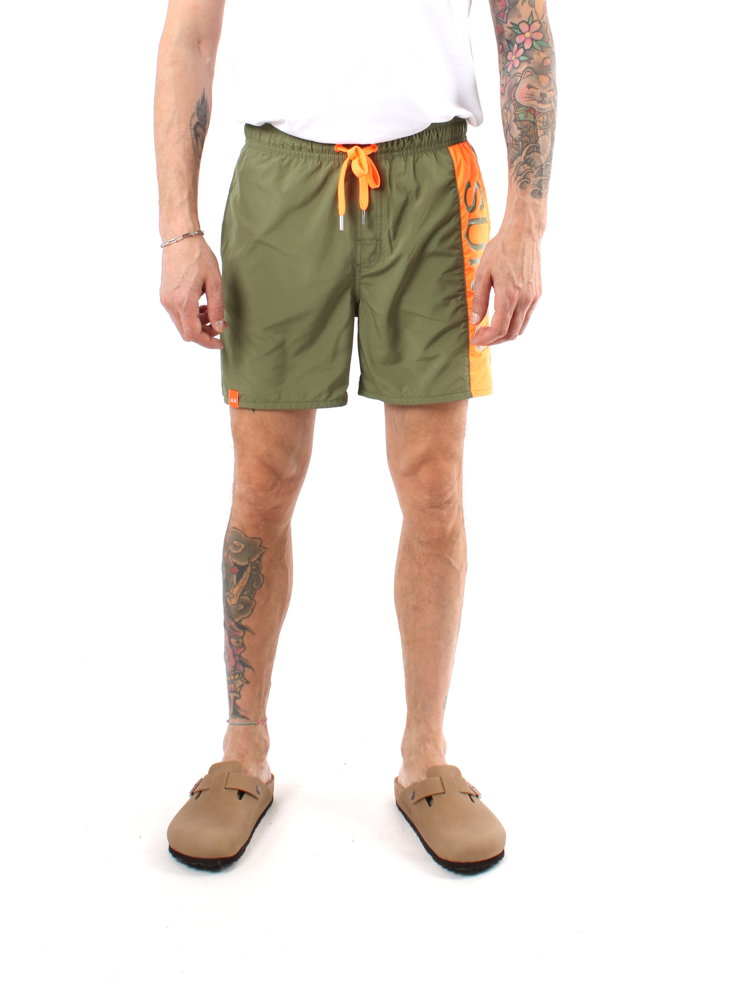 BOXER MARE CON LOGO IN NYLON UOMO VERDE