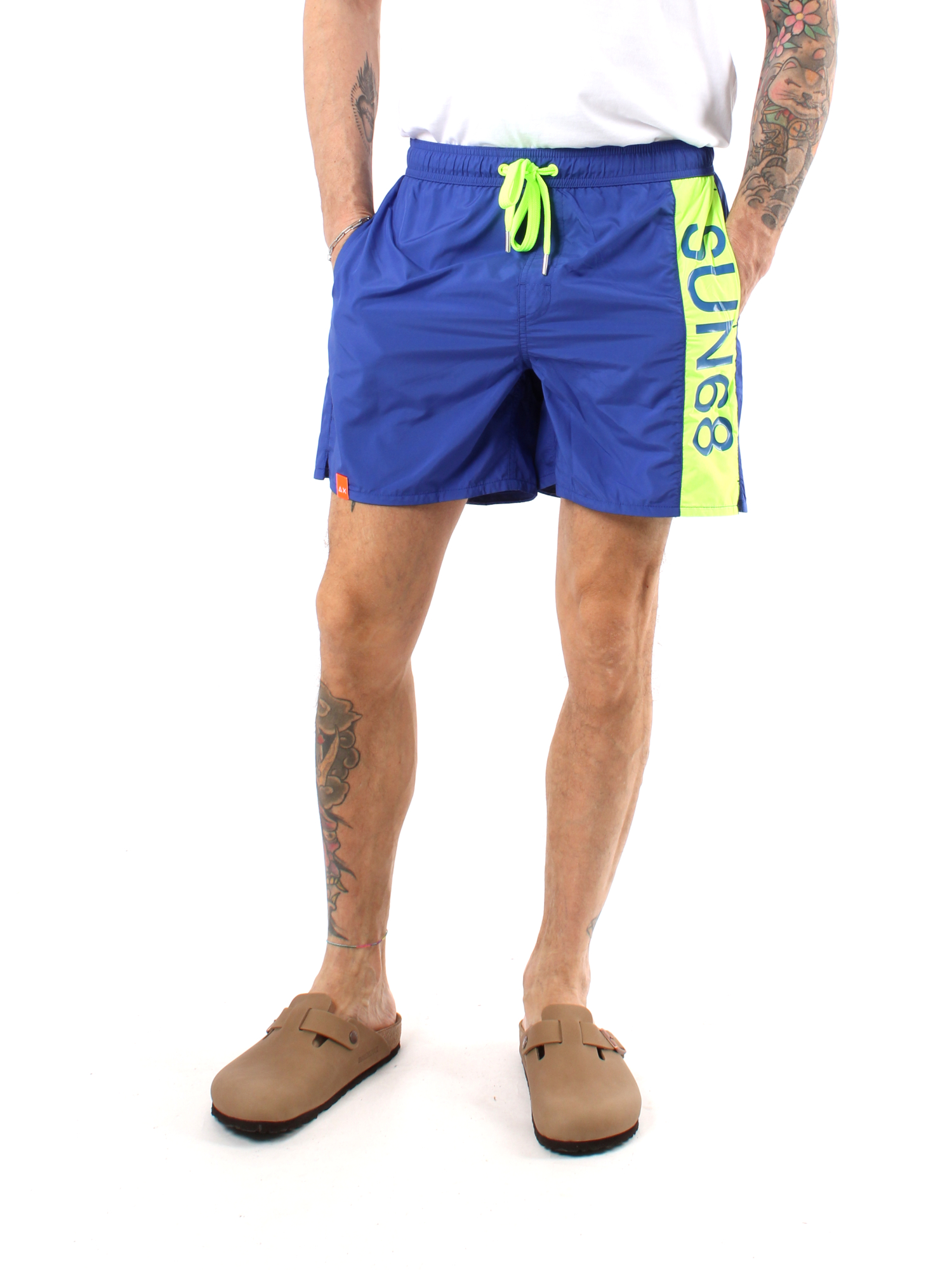 BOXER MARE CON LOGO IN NYLON UOMO BLU