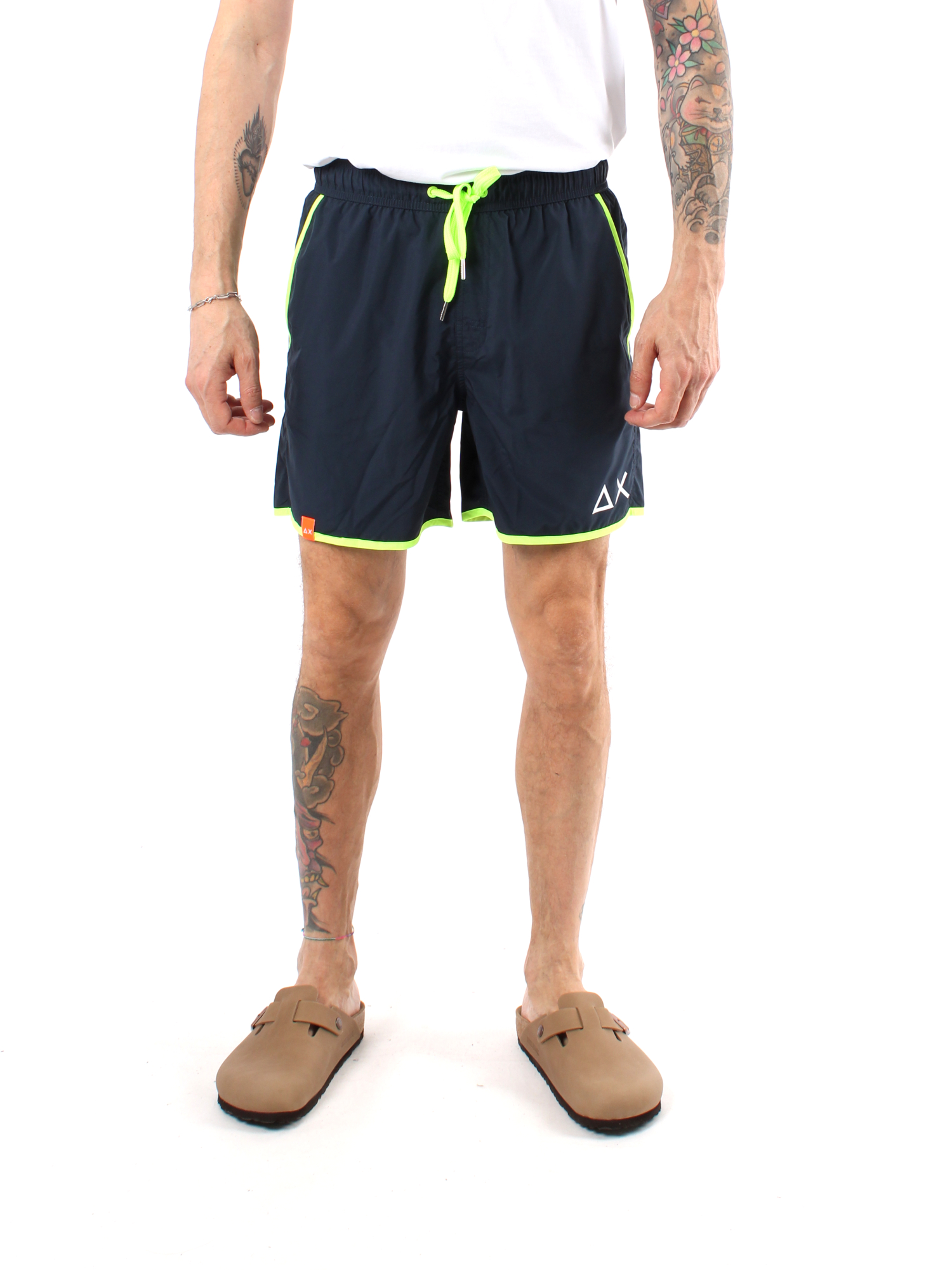 BOXER MARE CON BORDINI A CONTRASTO UOMO BLU NAVY