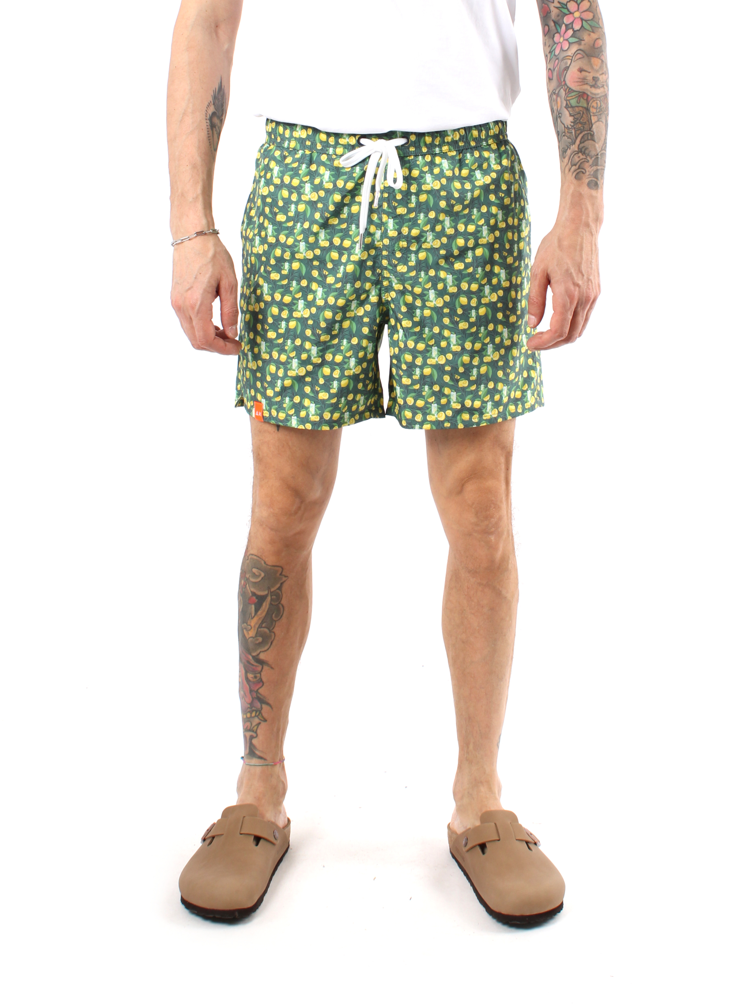 BOXER MARE IN NYLON FANTASIA LIMONE UOMO VERDE