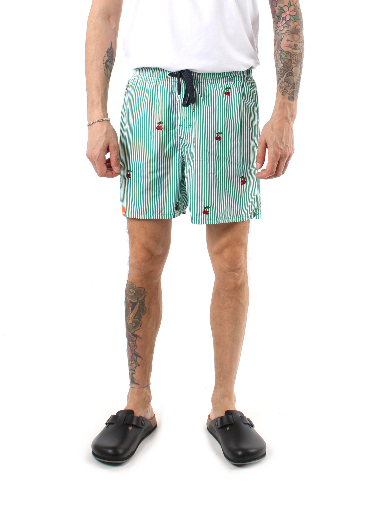 BOXER MARE A RIGHE UOMO VERDE