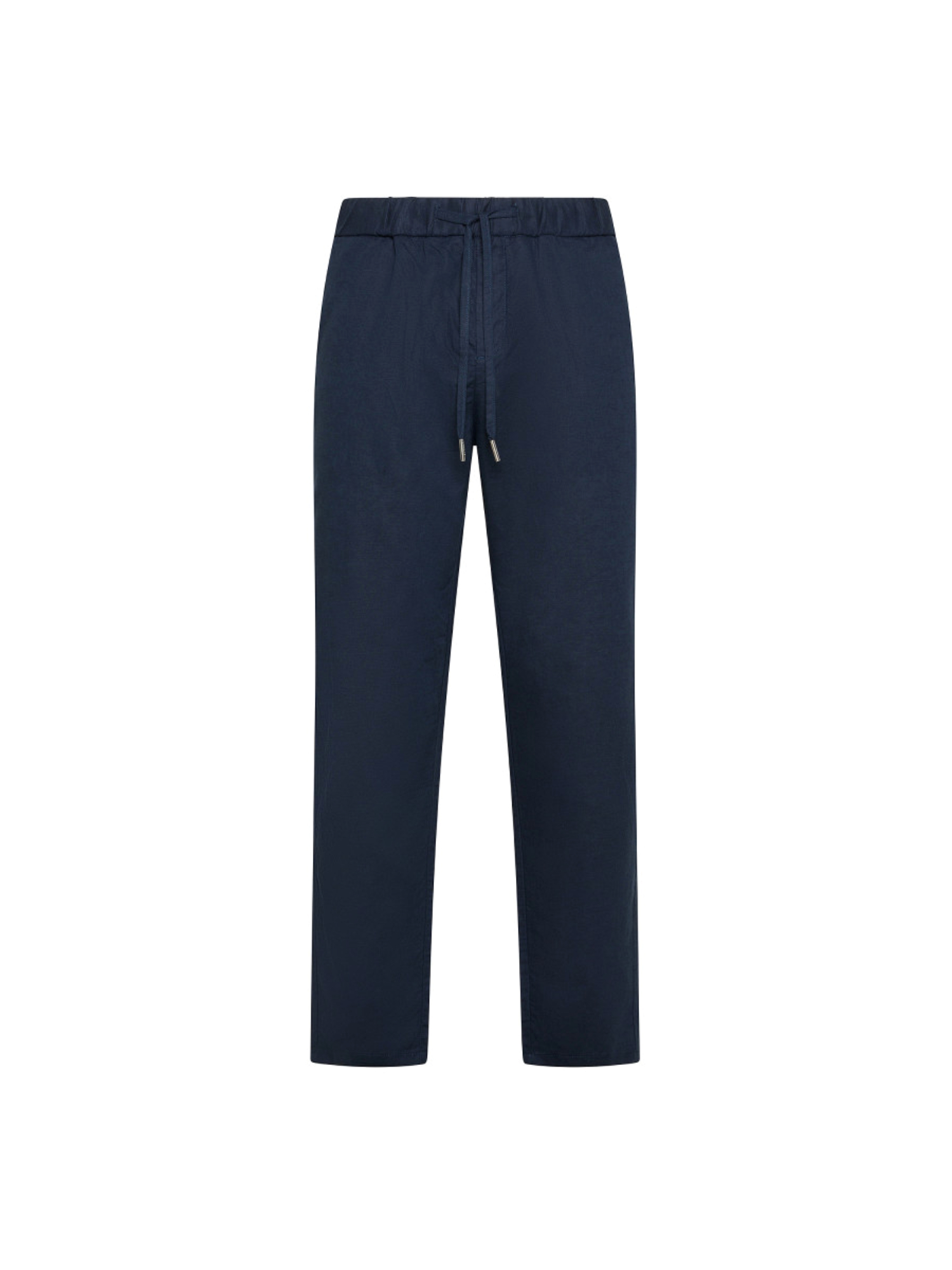 PANTALONI JOGGERS IN LINO E COTONE UOMO BLU NAVY