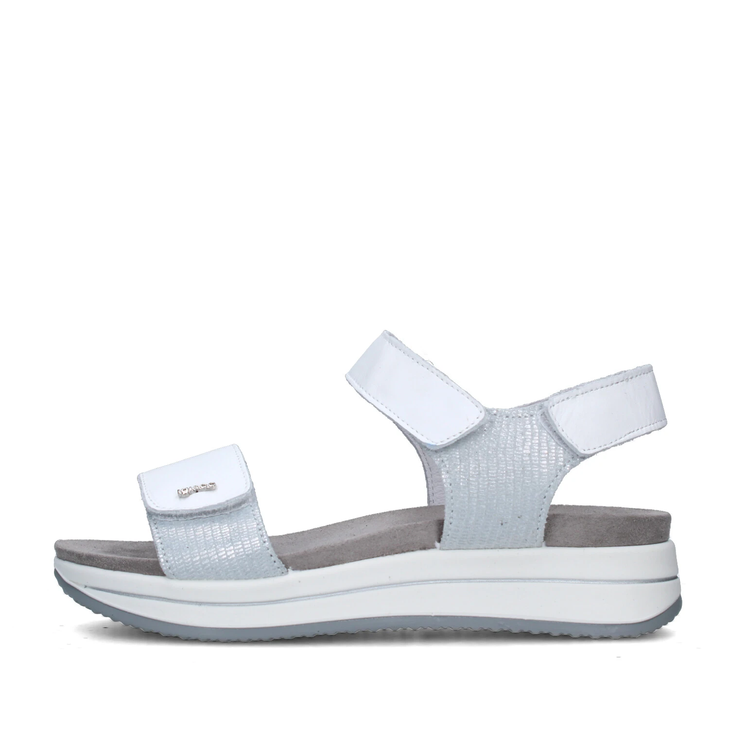 SANDALI CON ZEPPA 7675433 DONNA BIANCO ARGENTO