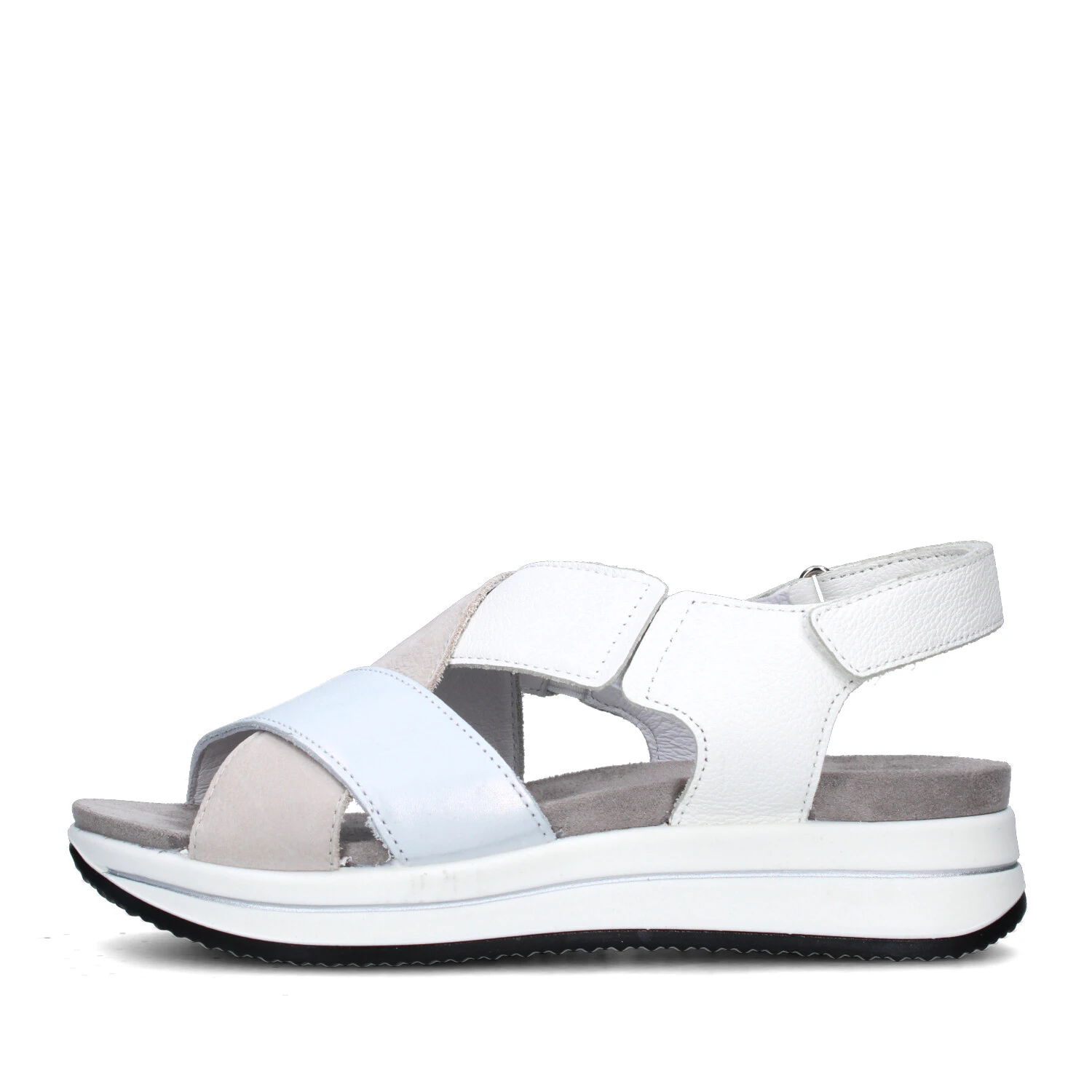 SANDALI CON ZEPPA 7675533 DONNA BIANCO