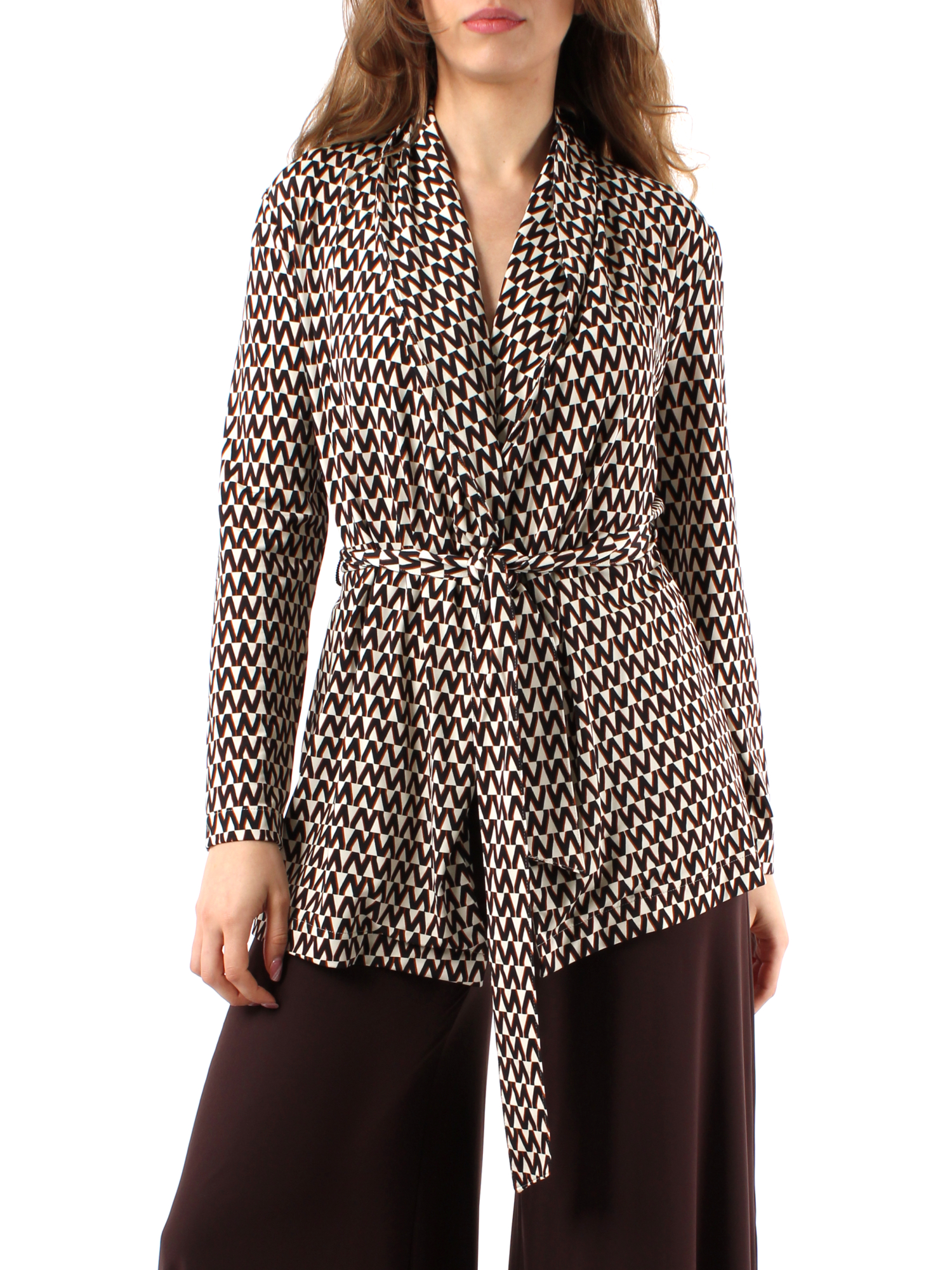 GIACCA BLAZER A FANTASIA CON FUSCIACCA DONNA MARRONE