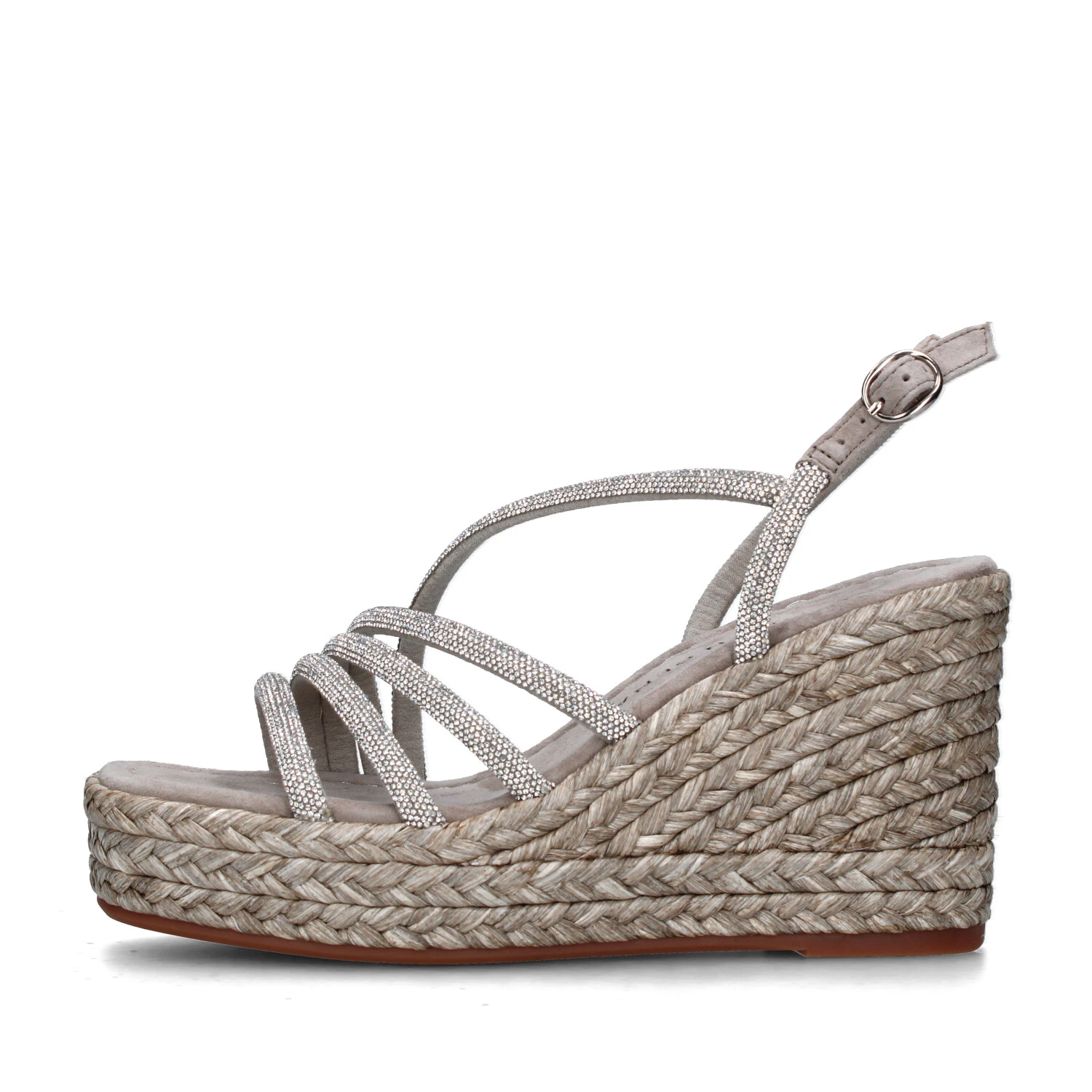 SANDALI CON ZEPPA V2551274 DONNA BEIGE SCURO
