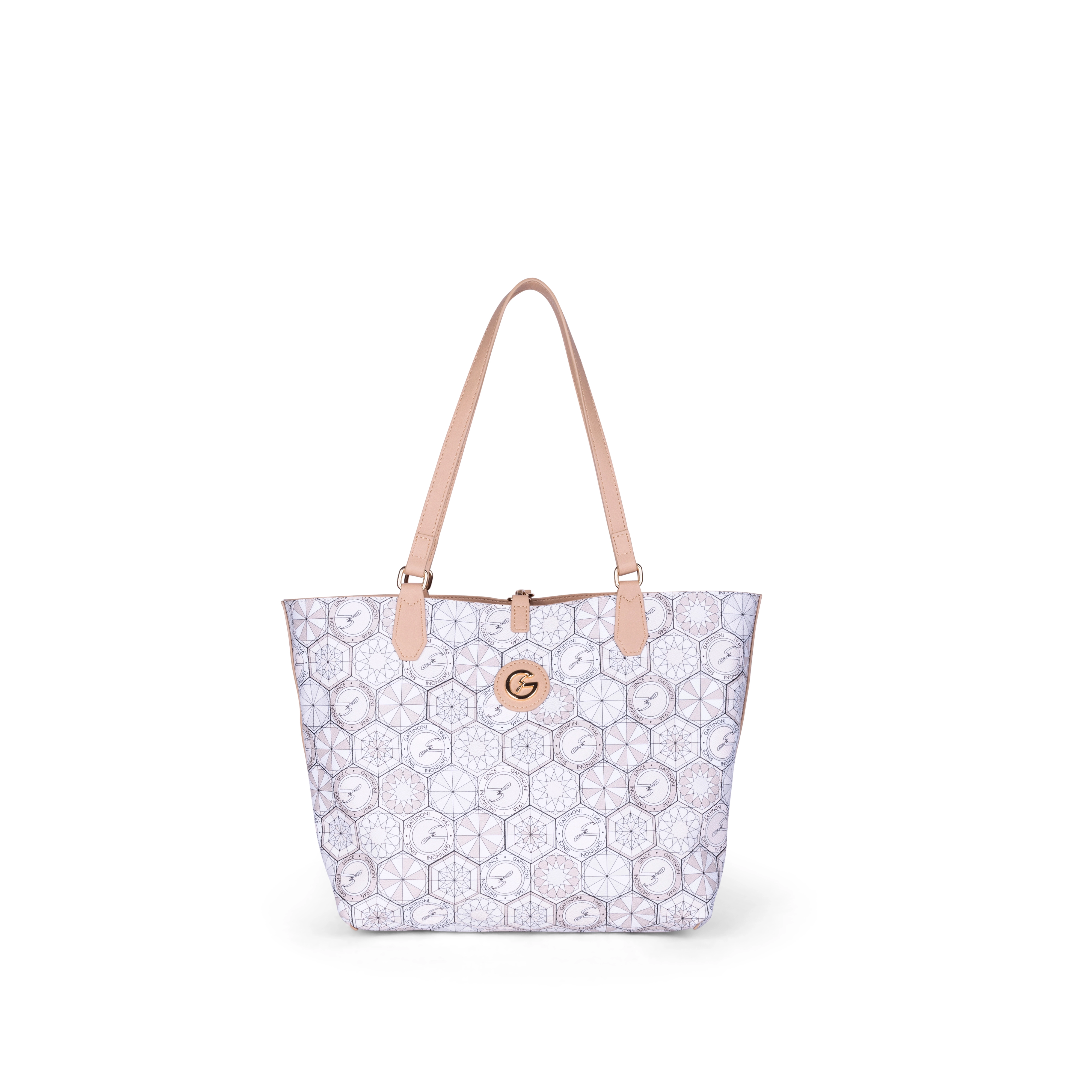 BORSA A SPALLA BINTD8156WZ DONNA BEIGE BIANCO