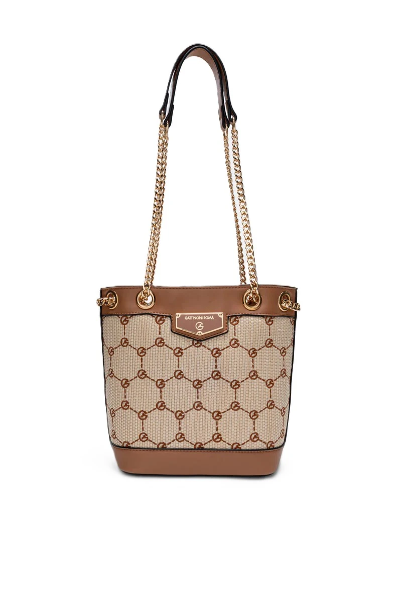 BORSA A SPALLA BENA18642WP DONNA BEIGE MARRONE