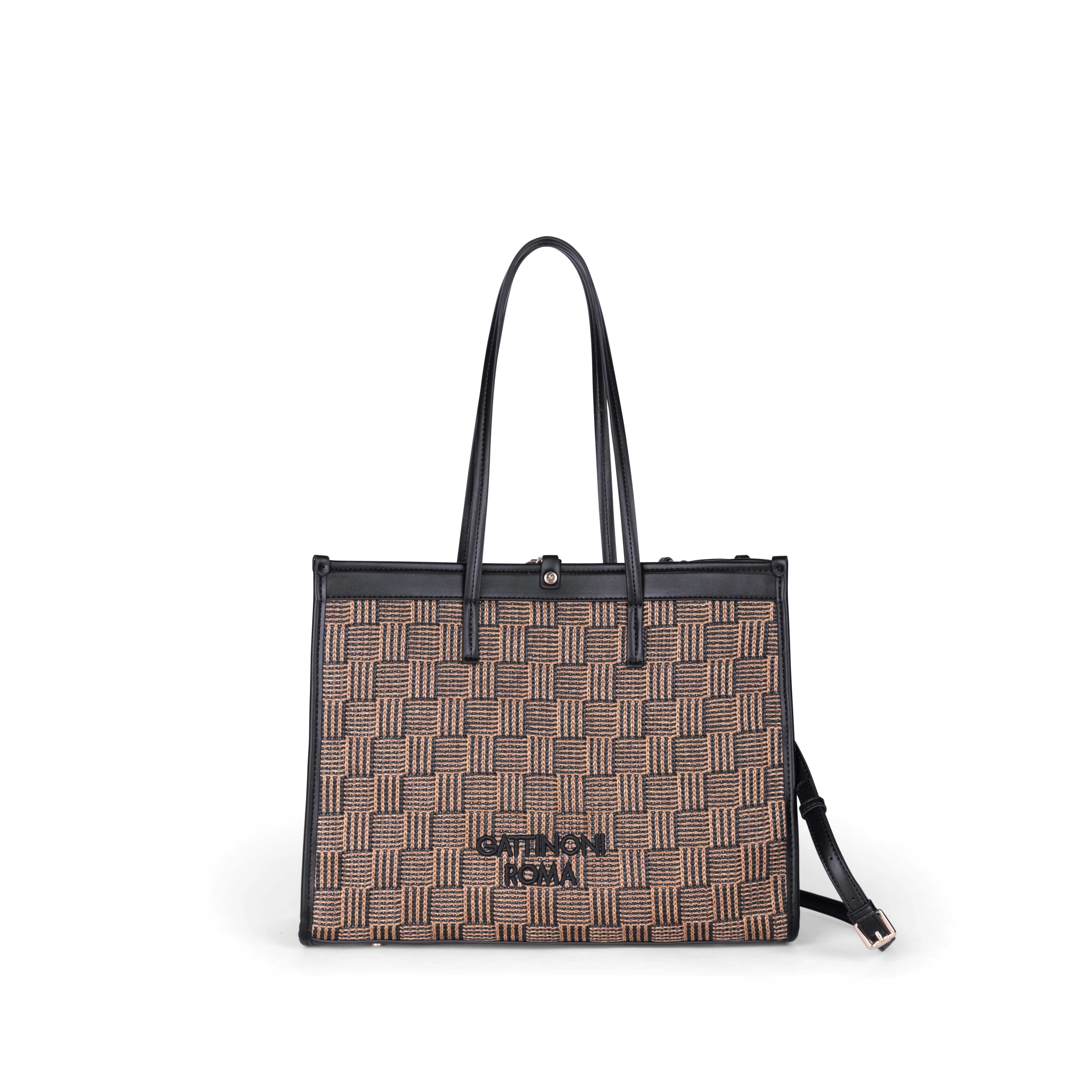 BORSA A SPALLA BENF08556WE DONNA BEIGE NERO