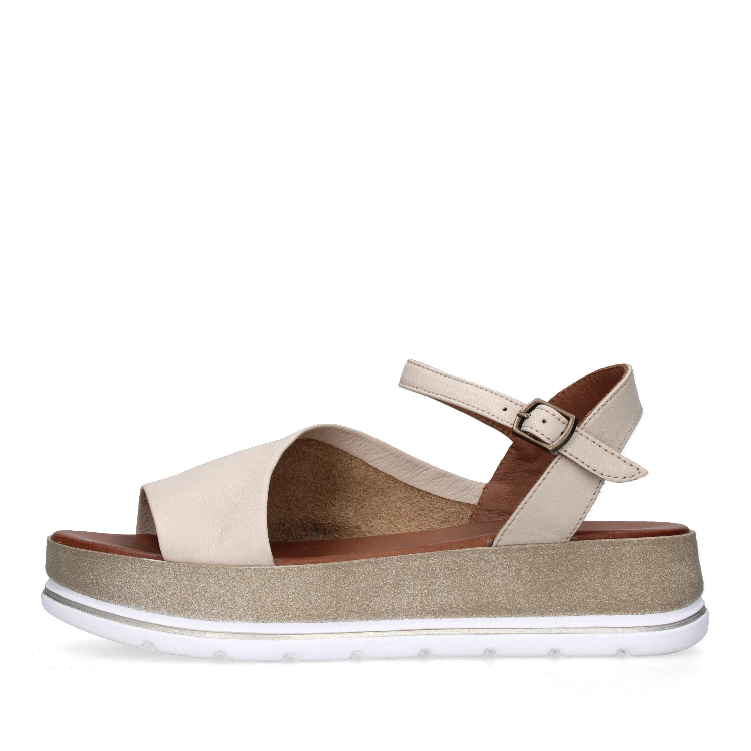 SANDALI CON ZEPPA WE3401 DONNA BEIGE