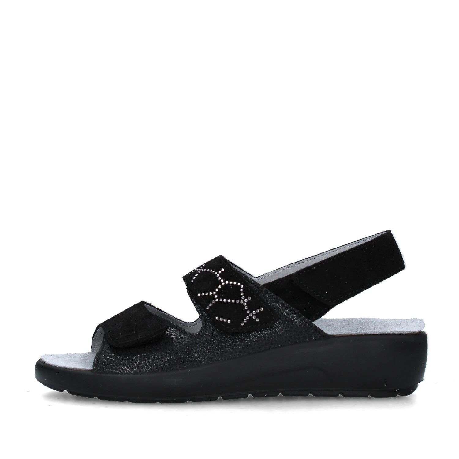 SANDALI CON ZEPPA Q60239 DONNA NERO