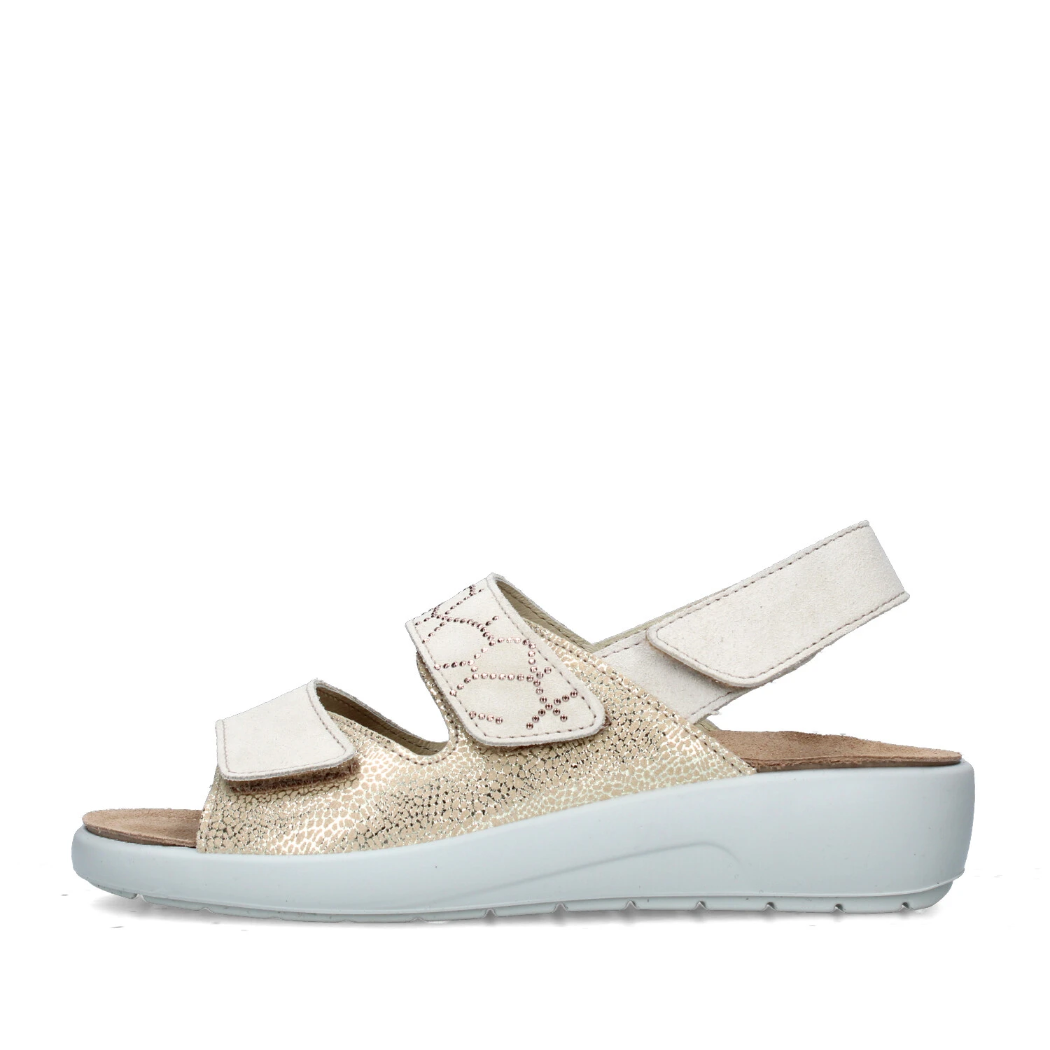 SANDALI CON ZEPPA Q60239 DONNA BEIGE