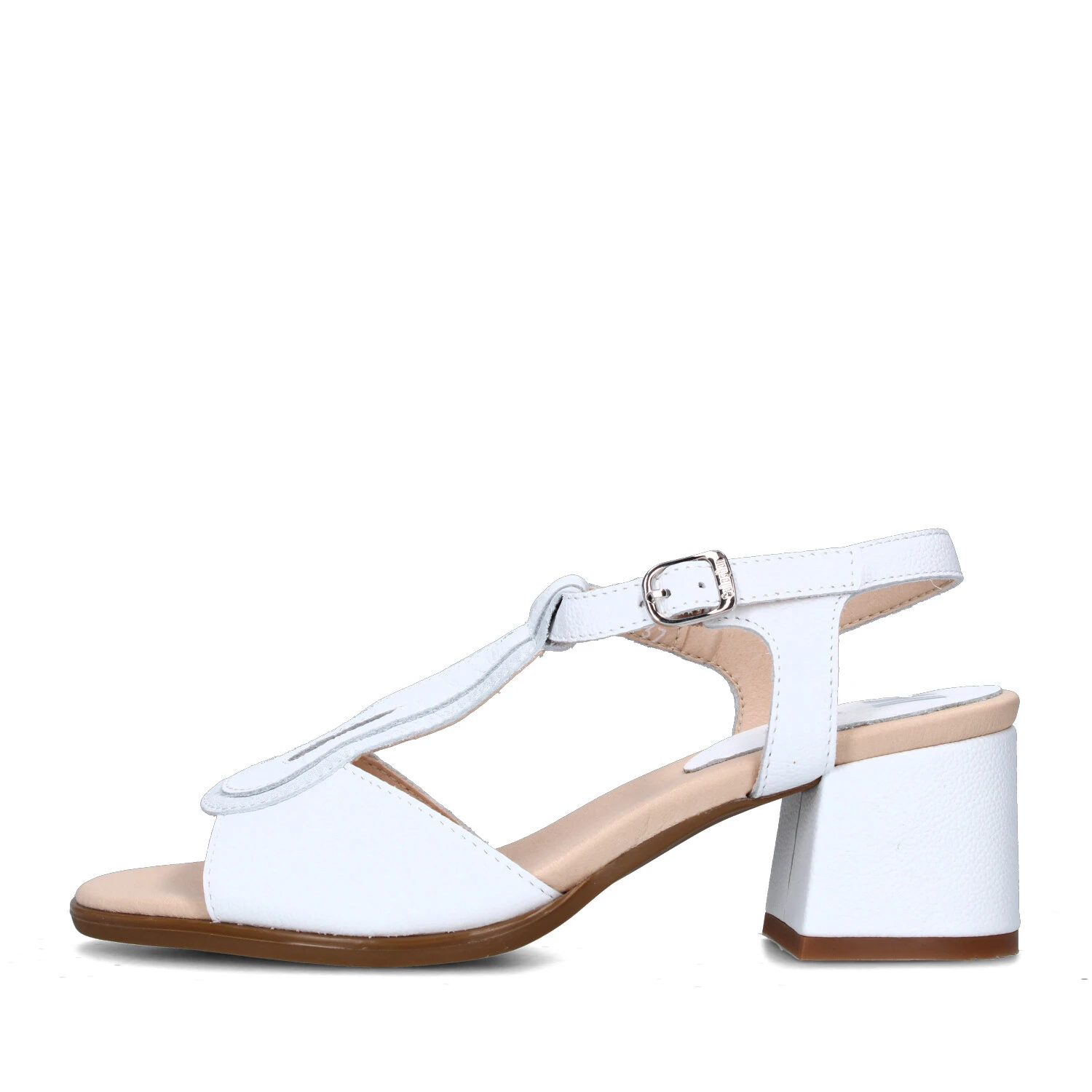 VOLATILE Biloxi Sandali Donna Con Cinturino E Tacco Basso – Bianco Sporco – Zeppa In Sughero 5 Cm