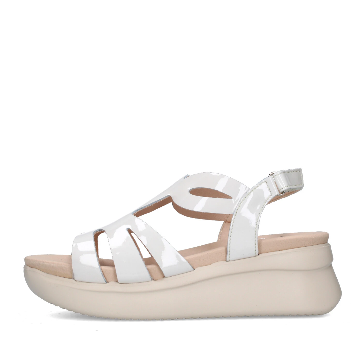 SANDALI CON ZEPPA 29927 DONNA BIANCO