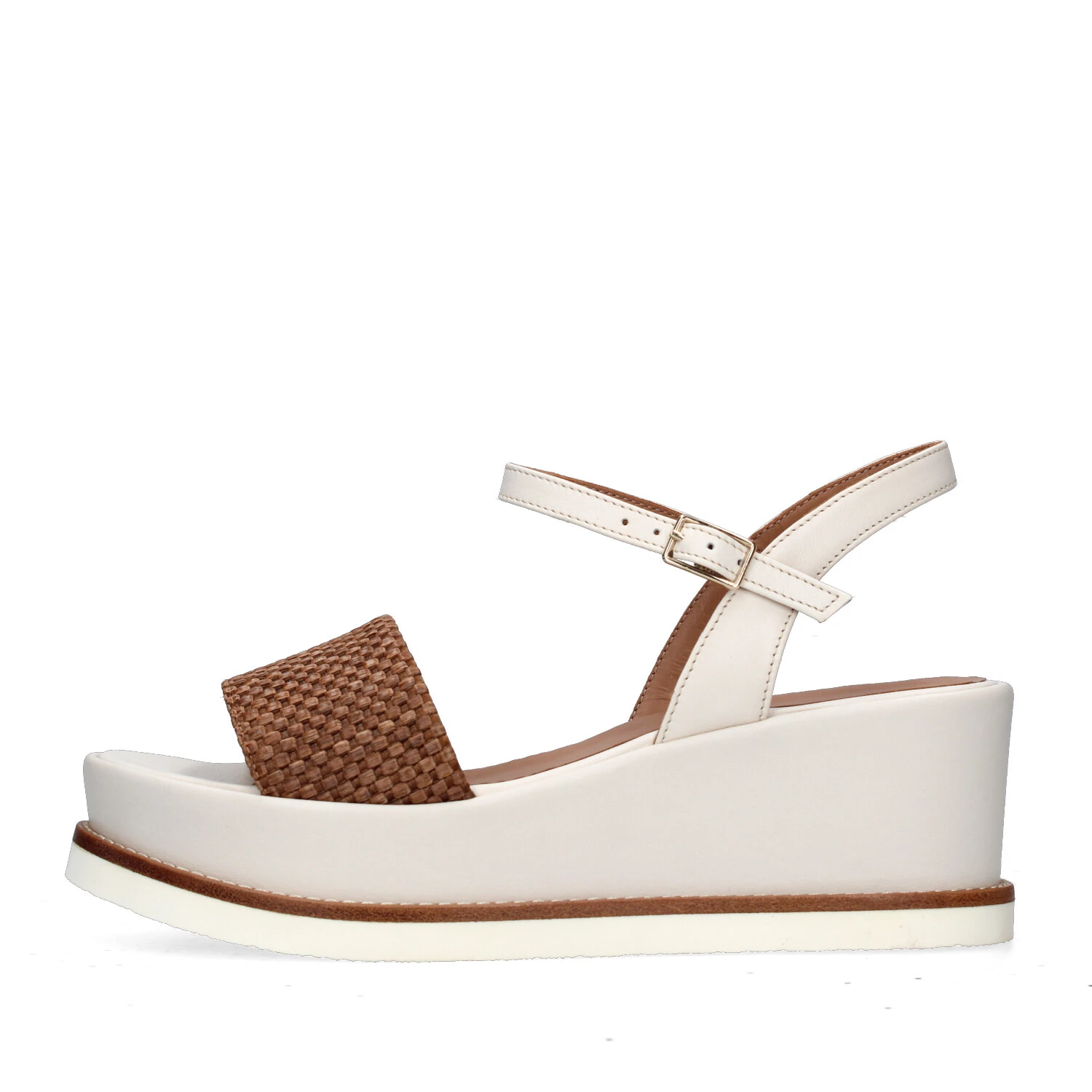SANDALI CON ZEPPA 2162/JIL/XLG DONNA CUOIO BEIGE