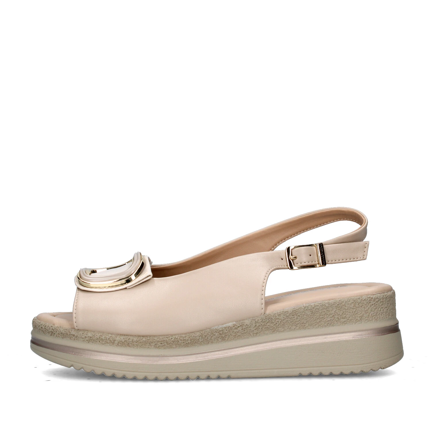 SANDALI CON ZEPPA V32104 DONNA BEIGE