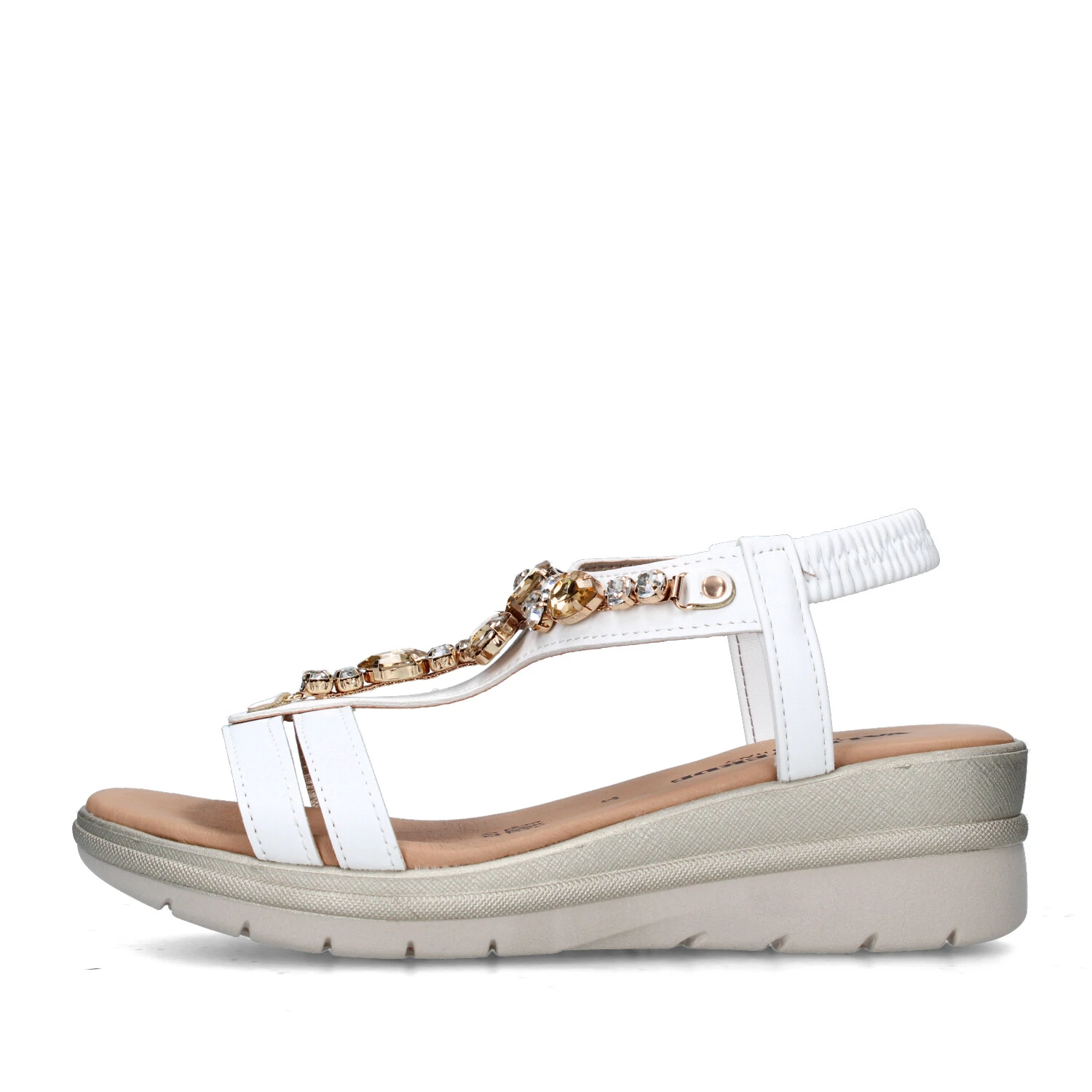 SANDALI CON ZEPPA 55563 DONNA BIANCO