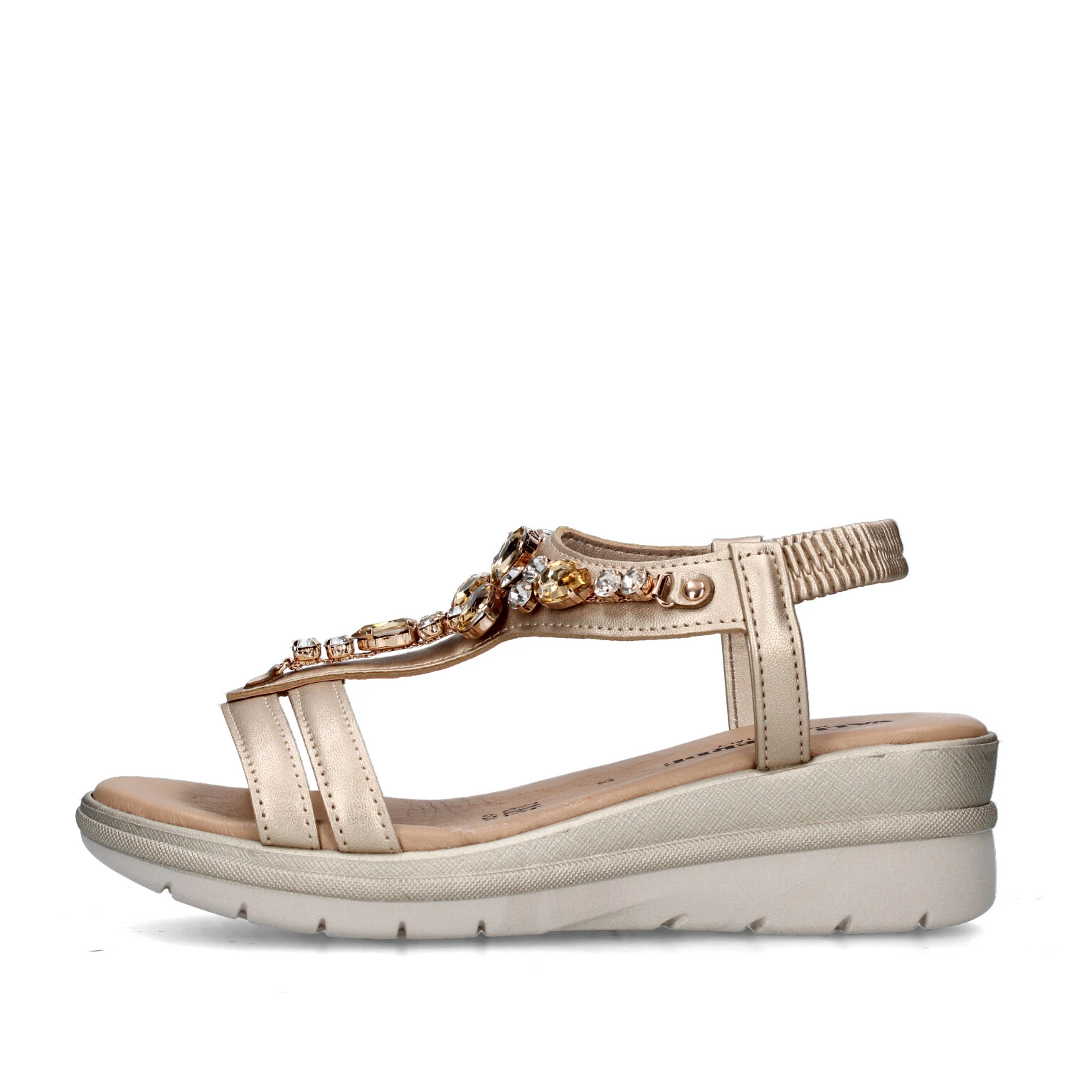 SANDALI CON ZEPPA 55563 DONNA ORO