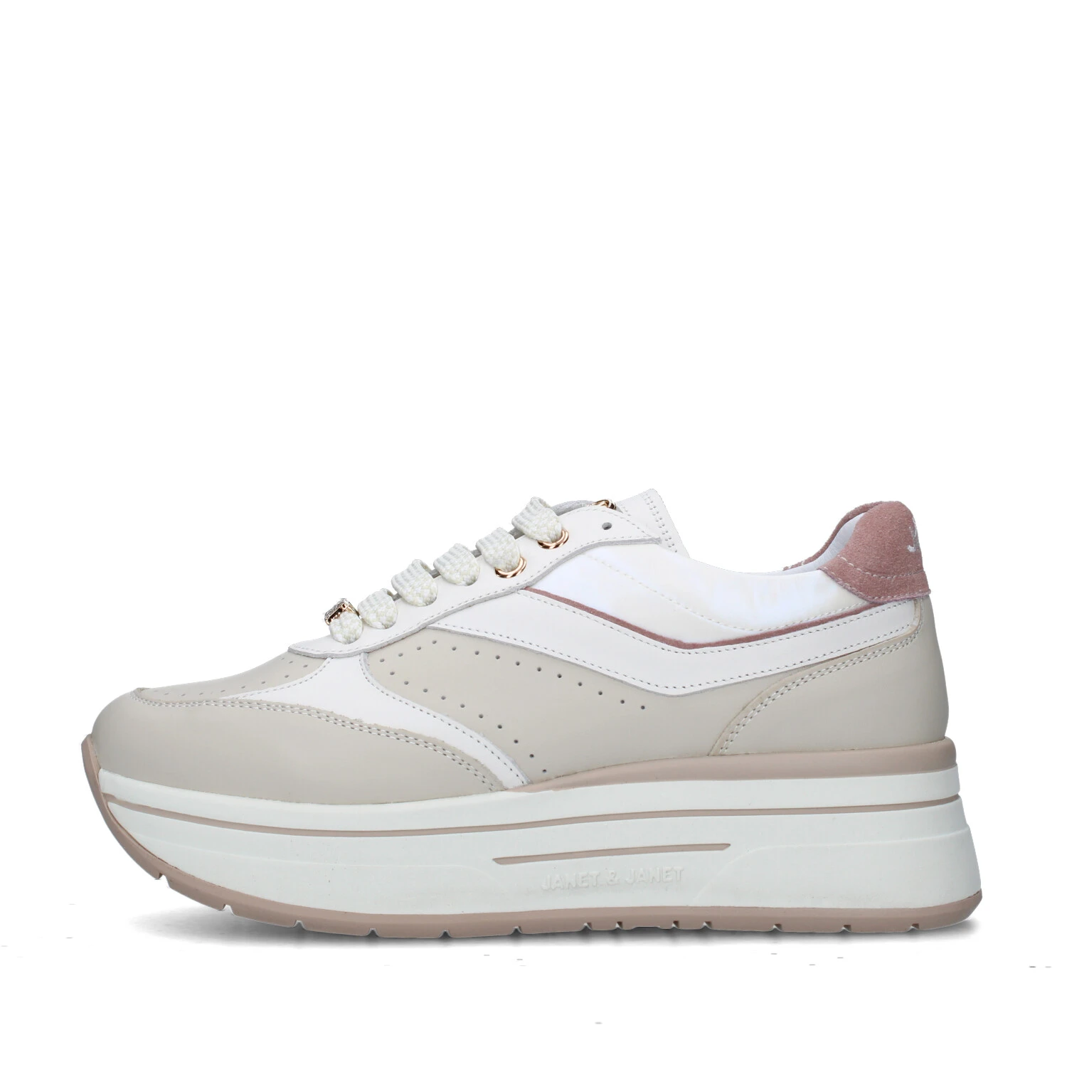 SNEAKERS PLATFORM J-020 DONNA BIANCO BEIGE