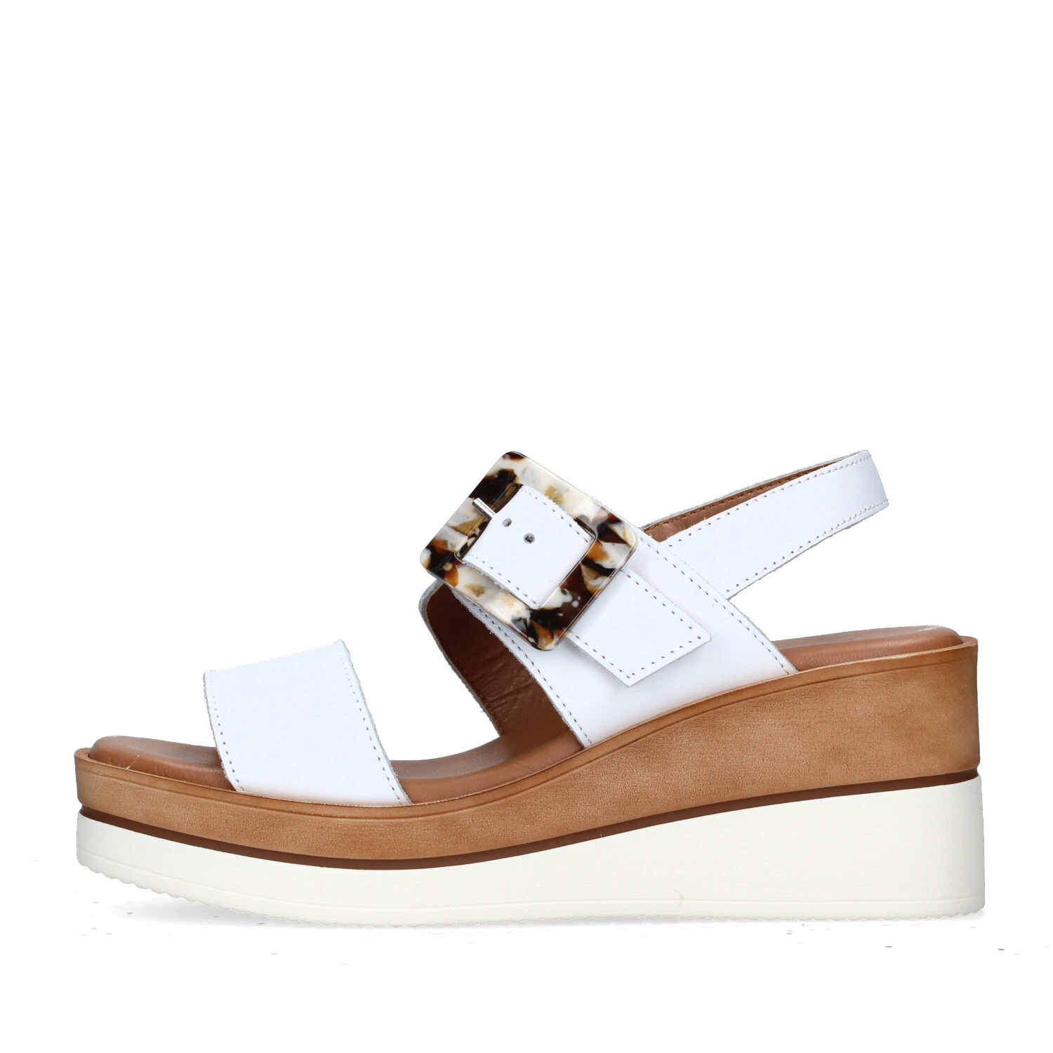 SANDALI CON ZEPPA TS71184 DONNA BIANCO