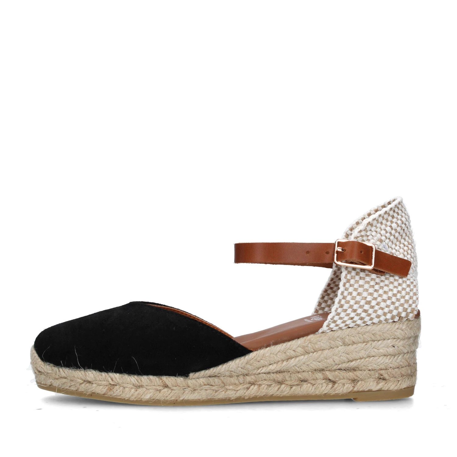 SANDALI CON ZEPPA 1757 ESPADRILLAS DONNA NERO