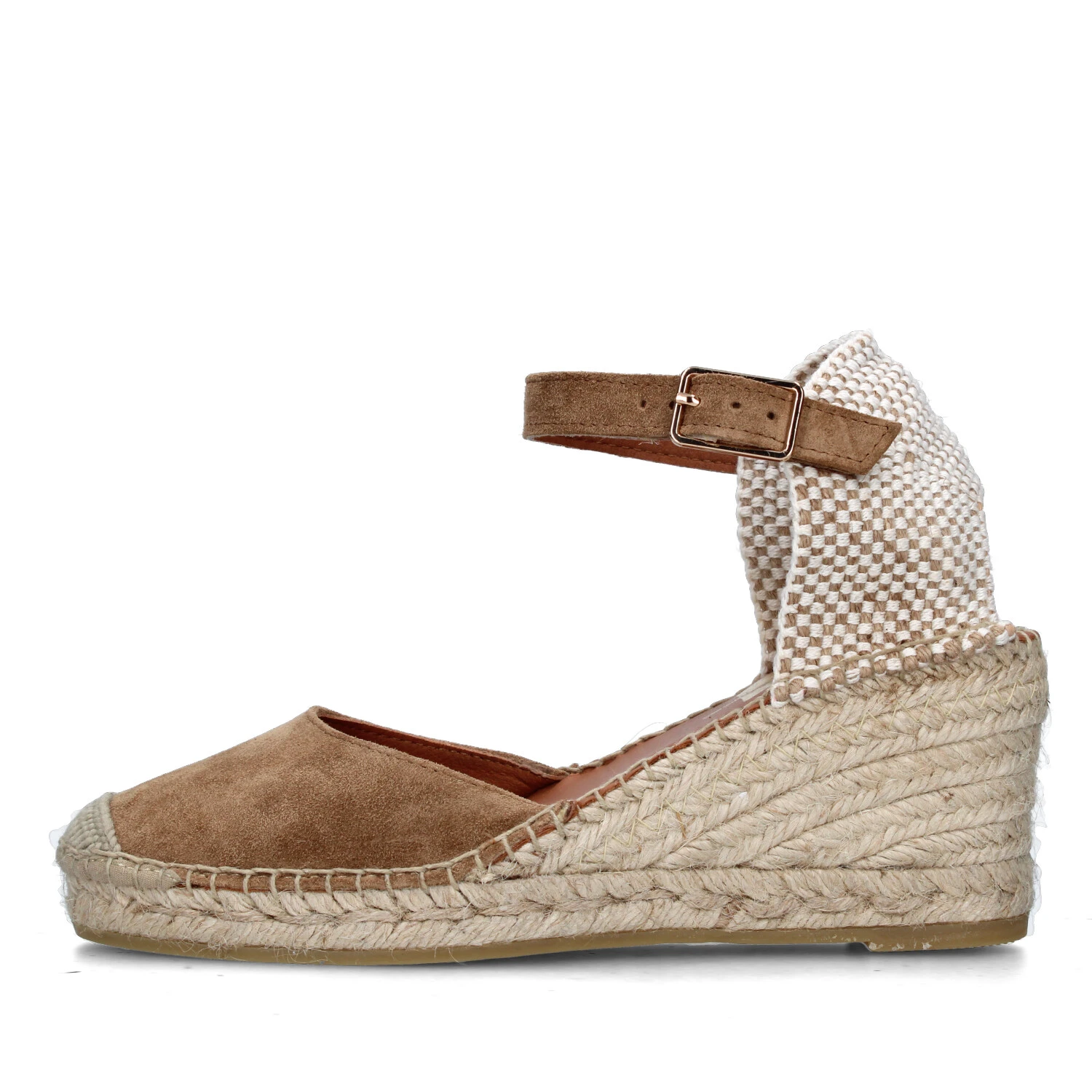 SANDALI CON ZEPPA 1743 ESPADRILLAS DONNA CUOIO