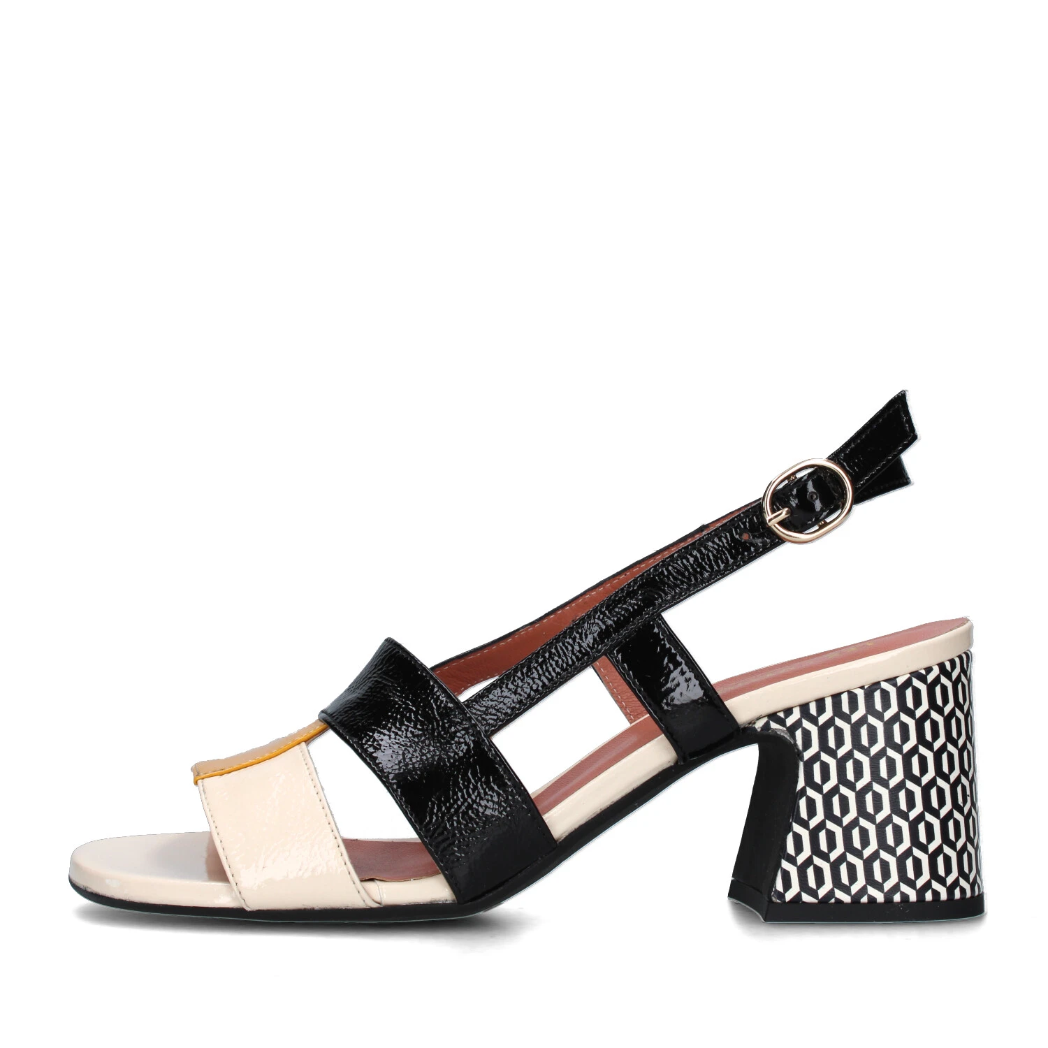 SANDALI TACCO ALTO D104Z DONNA BIANCO NERO