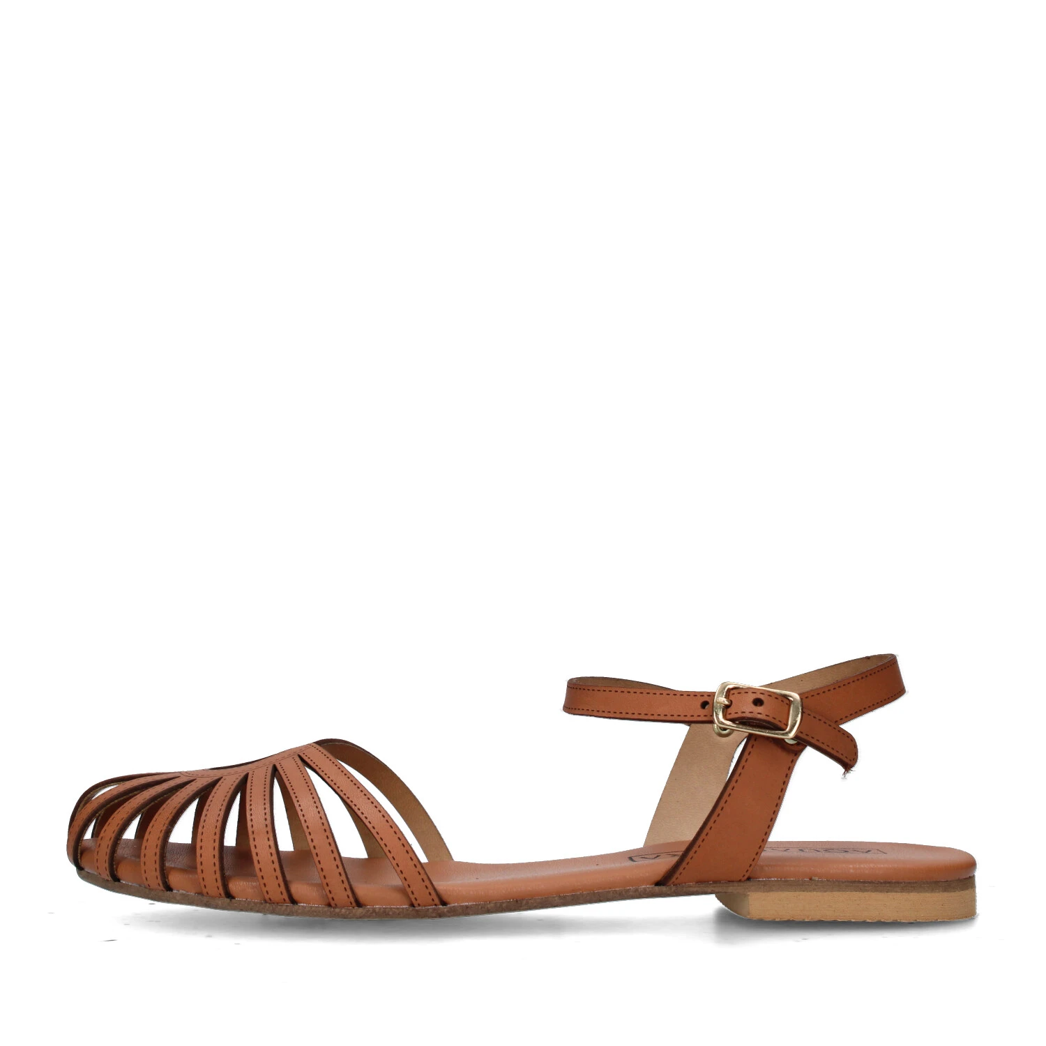 SANDALI TACCO BASSO V-LAMPEDUSA DONNA CUOIO