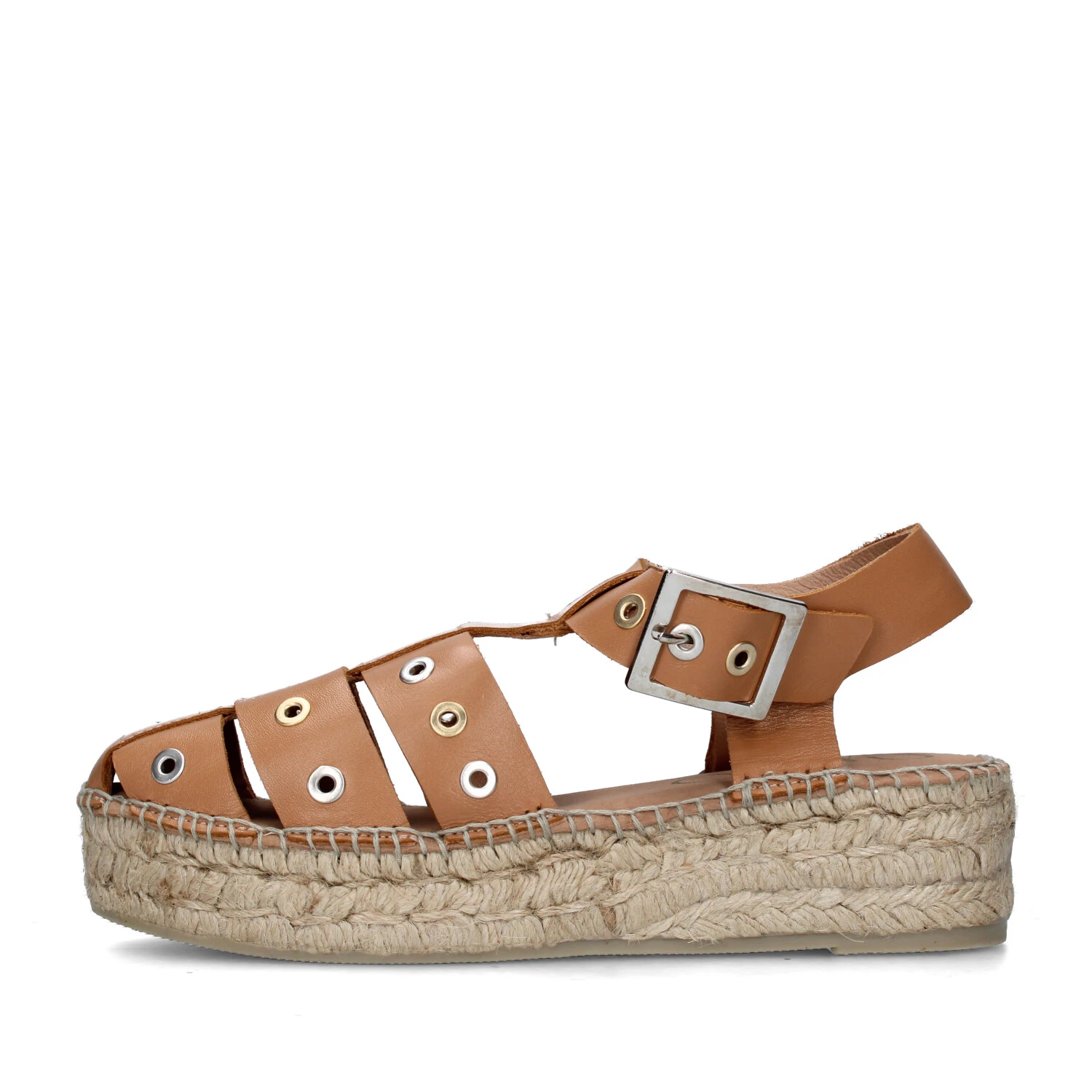 SANDALI CON ZEPPA CHERLIN ESPADRILLAS DONNA BEIGE SCURO