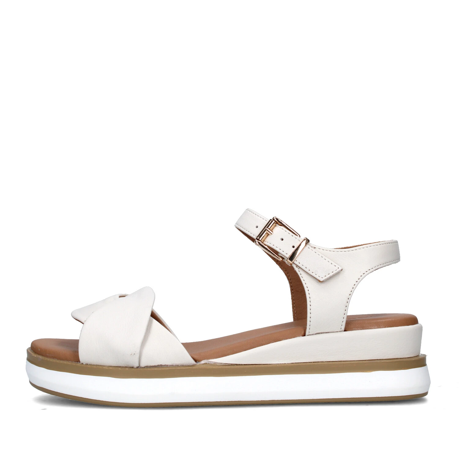 SANDALI CON ZEPPA 113017 DONNA BEIGE