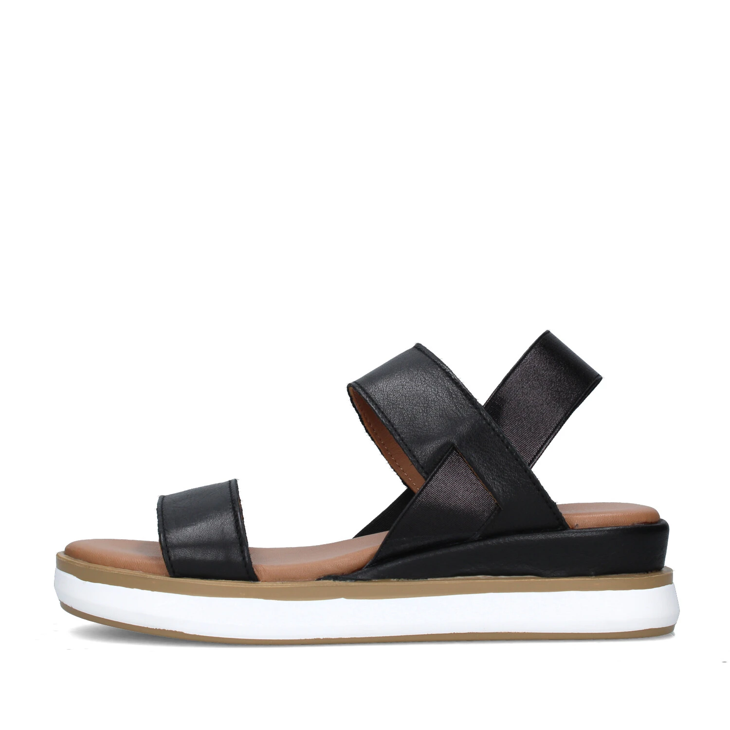 SANDALI CON ZEPPA 113013 DONNA NERO
