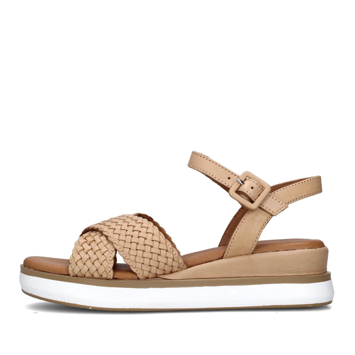 SANDALI CON ZEPPA 113065 DONNA BEIGE