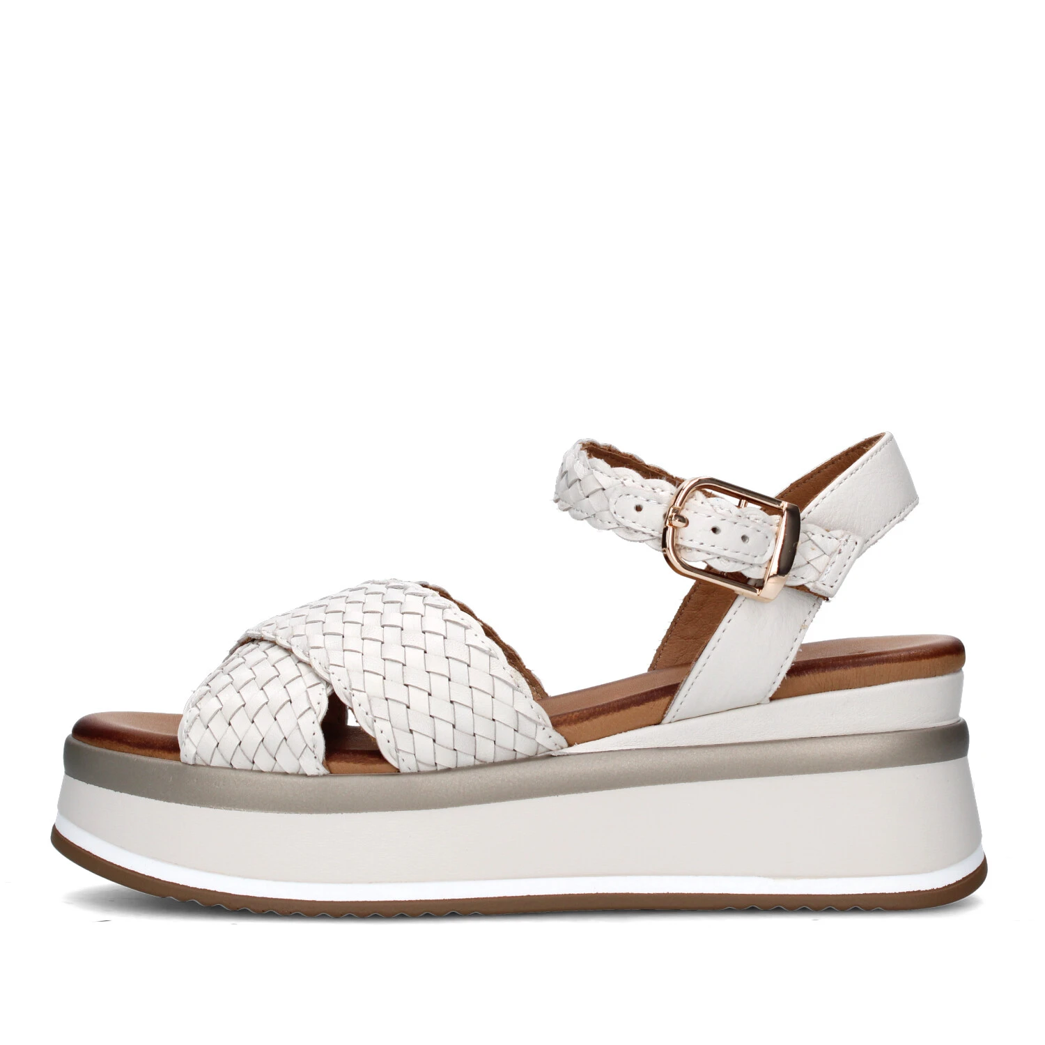 SANDALI CON ZEPPA A98020 DONNA BEIGE