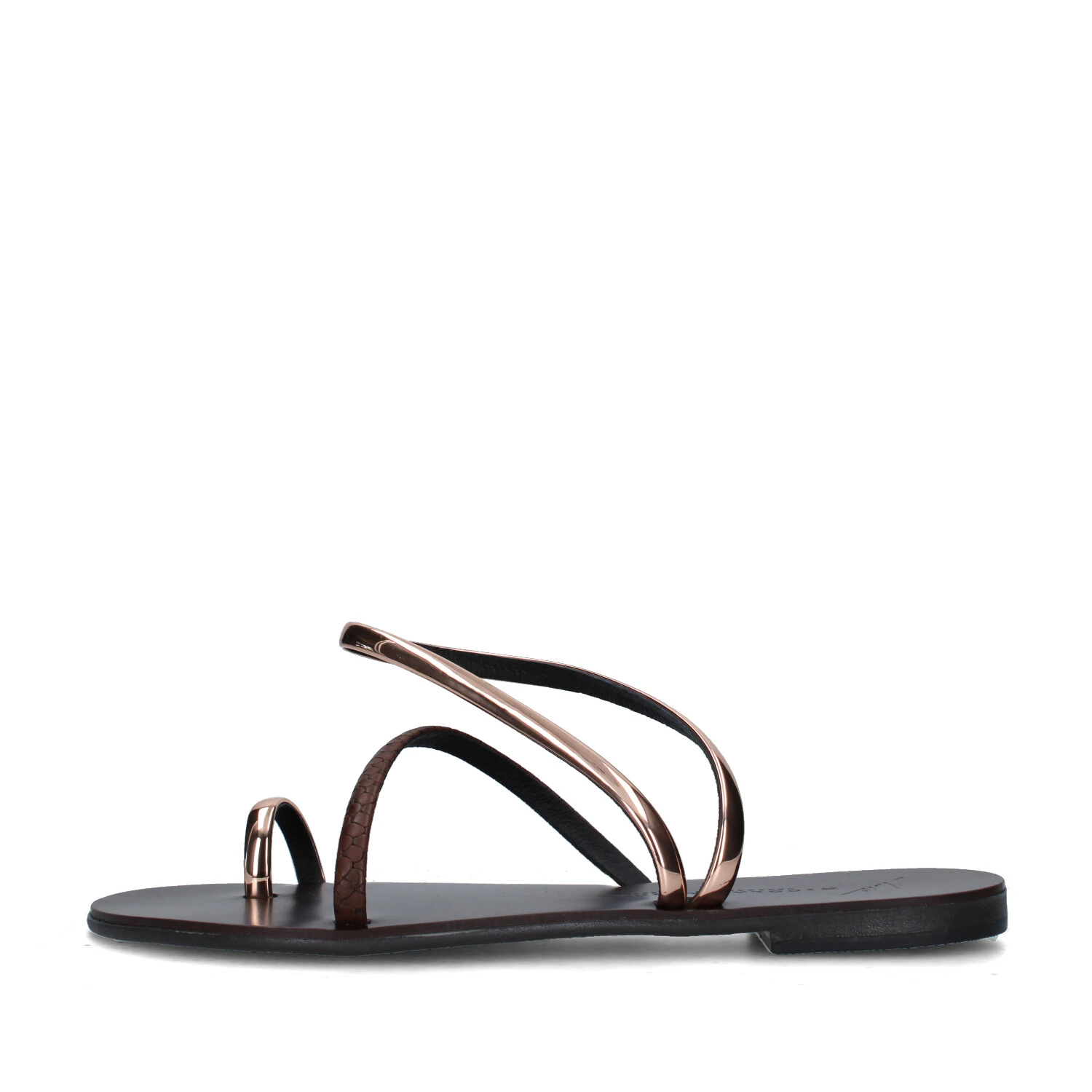 SANDALI TACCO BASSO 63-T DONNA MARRONE