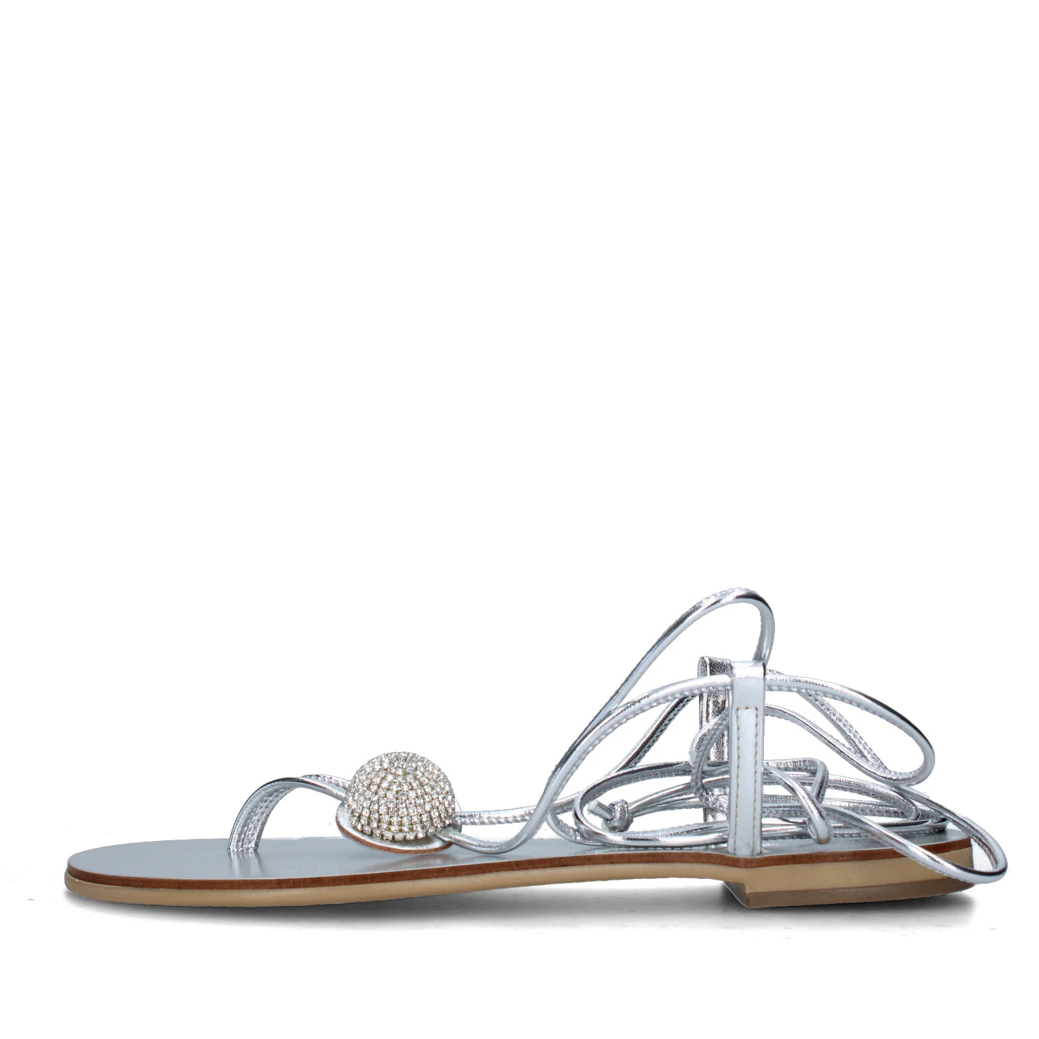 SANDALI TACCO BASSO 294-GM DONNA ARGENTO