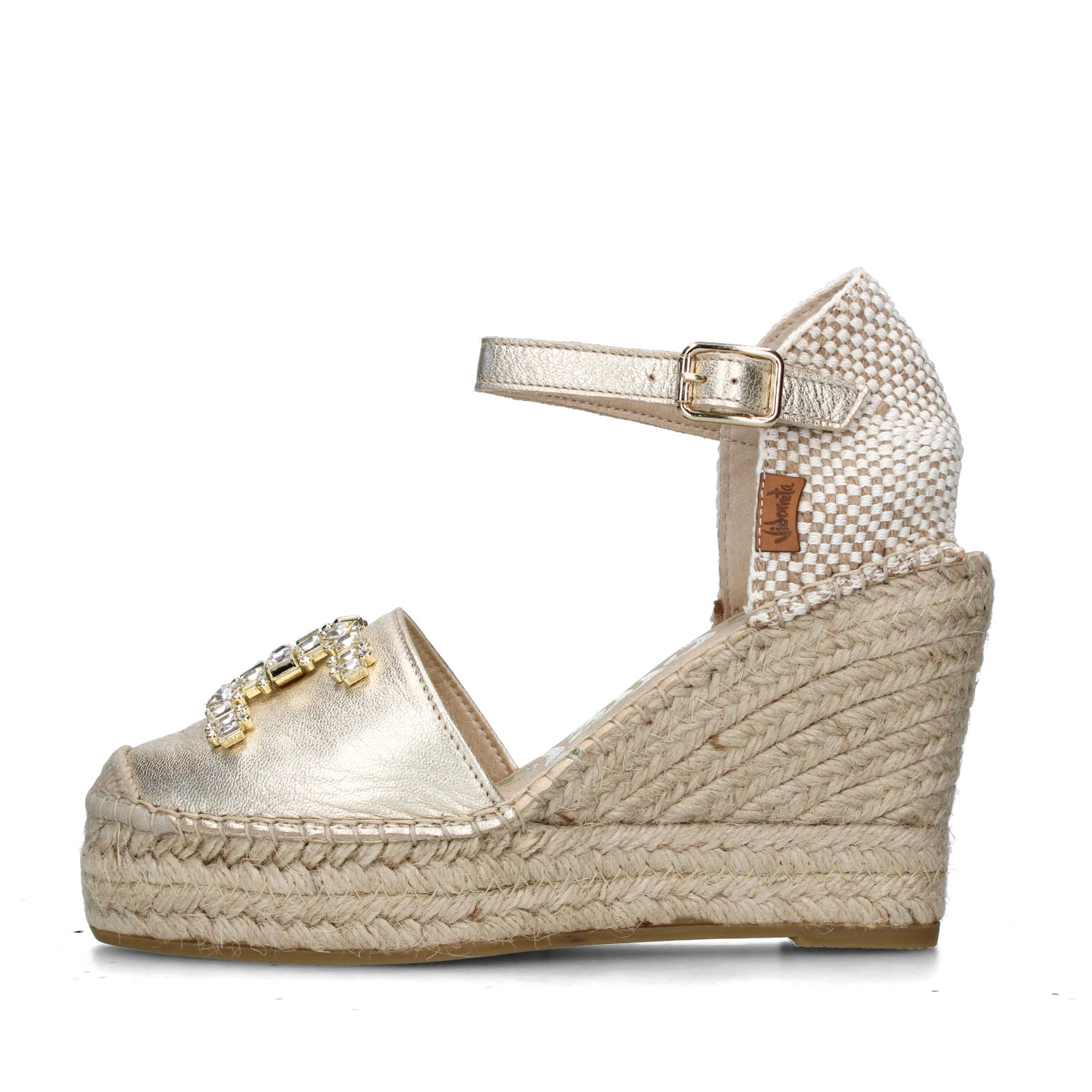 SANDALI CON ZEPPA 06936 ESPADRILLAS DONNA ORO