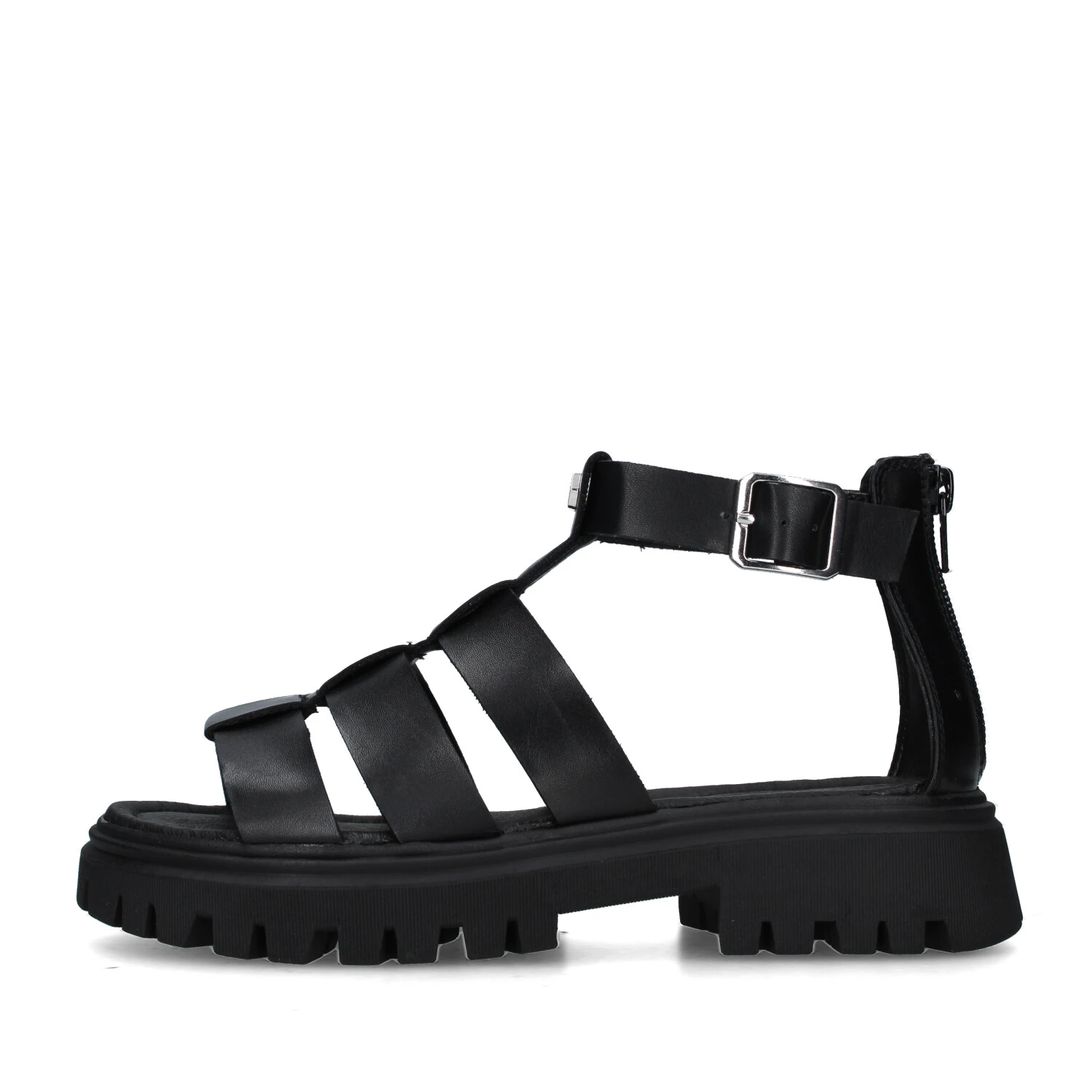 SANDALI TACCO BASSO T-267 DONNA NERO