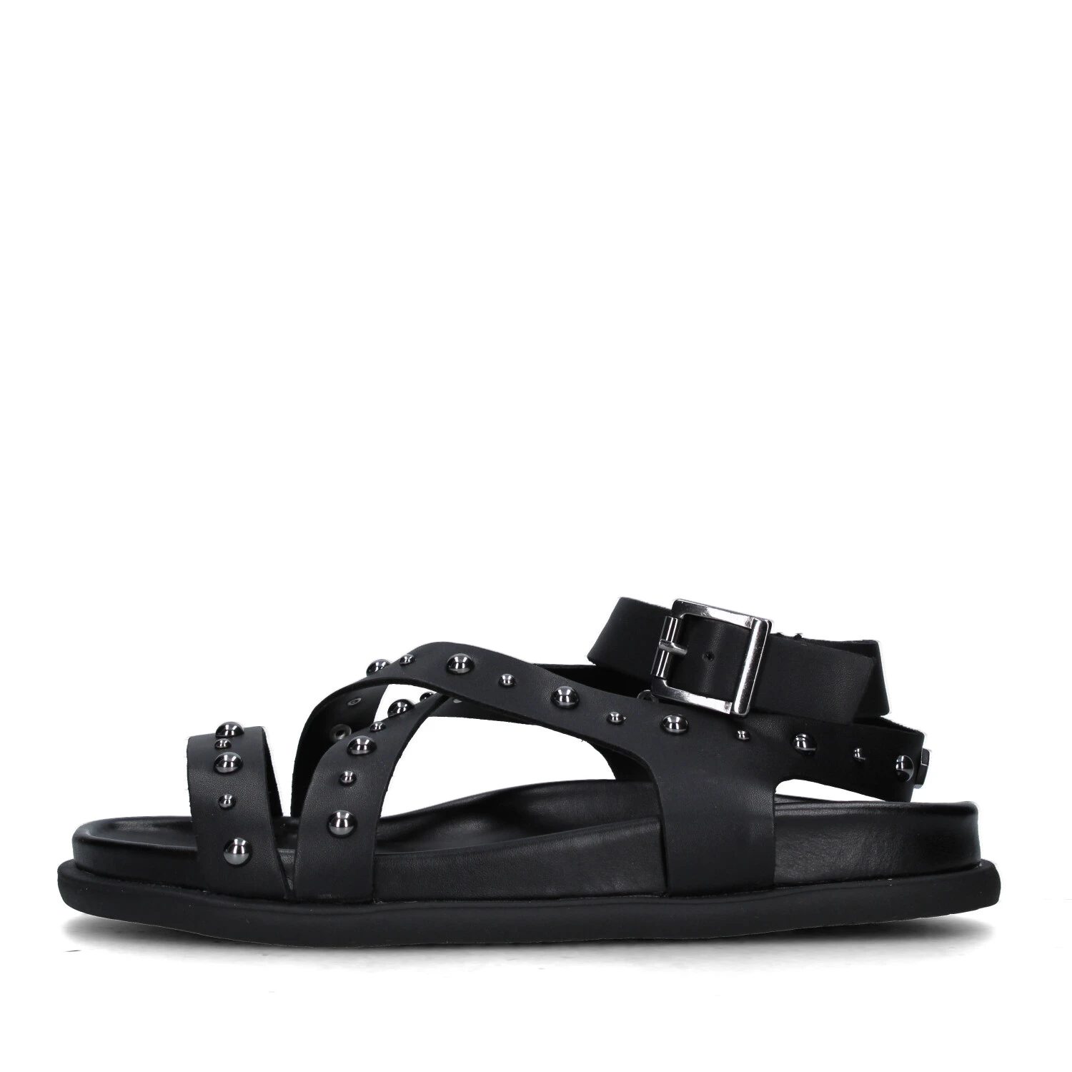 SANDALI TACCO BASSO T-282 DONNA NERO