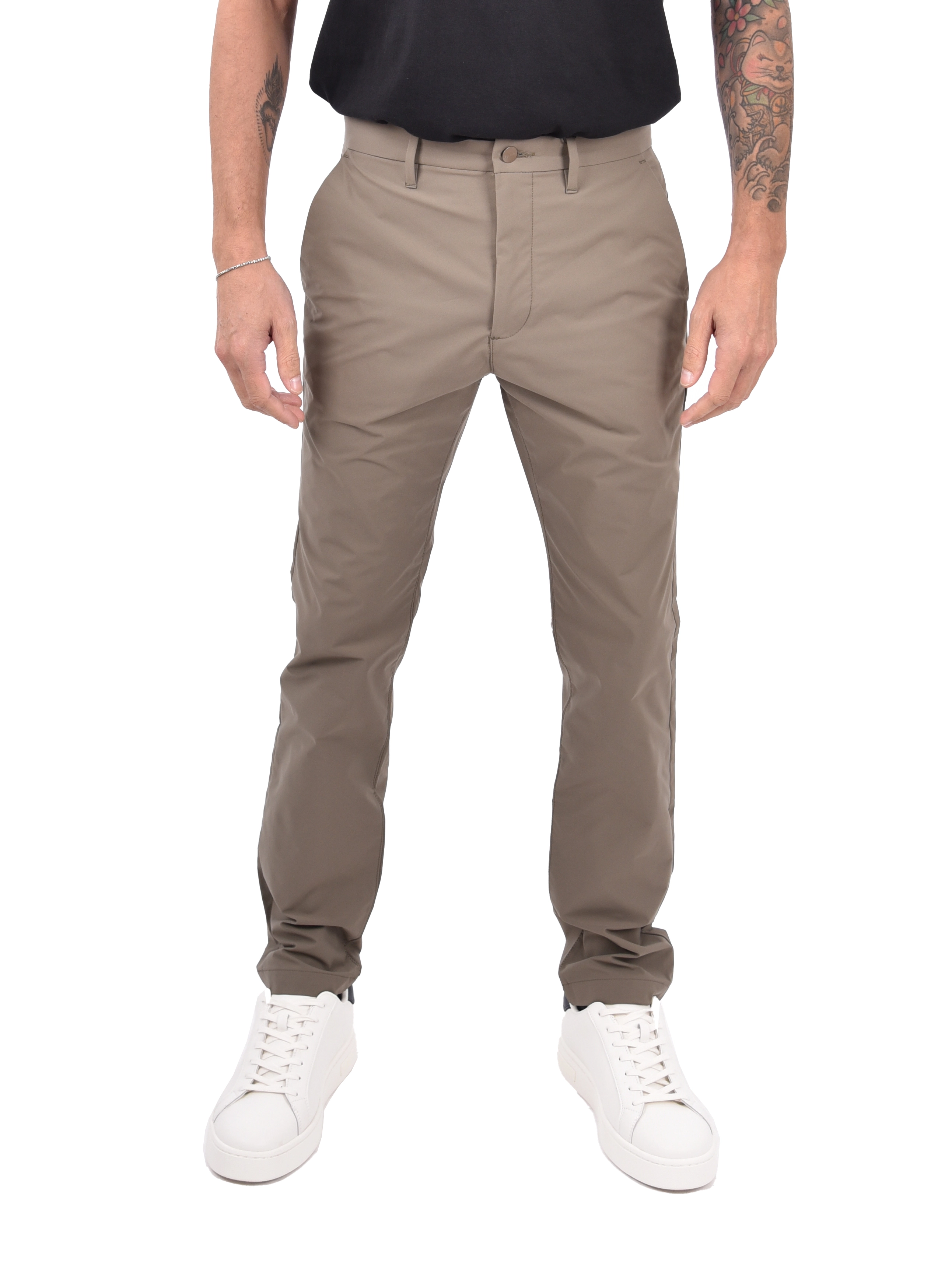 PANTALONI SLIM CHIUSURA FRONTALE CON ZIP UOMO BEIGE