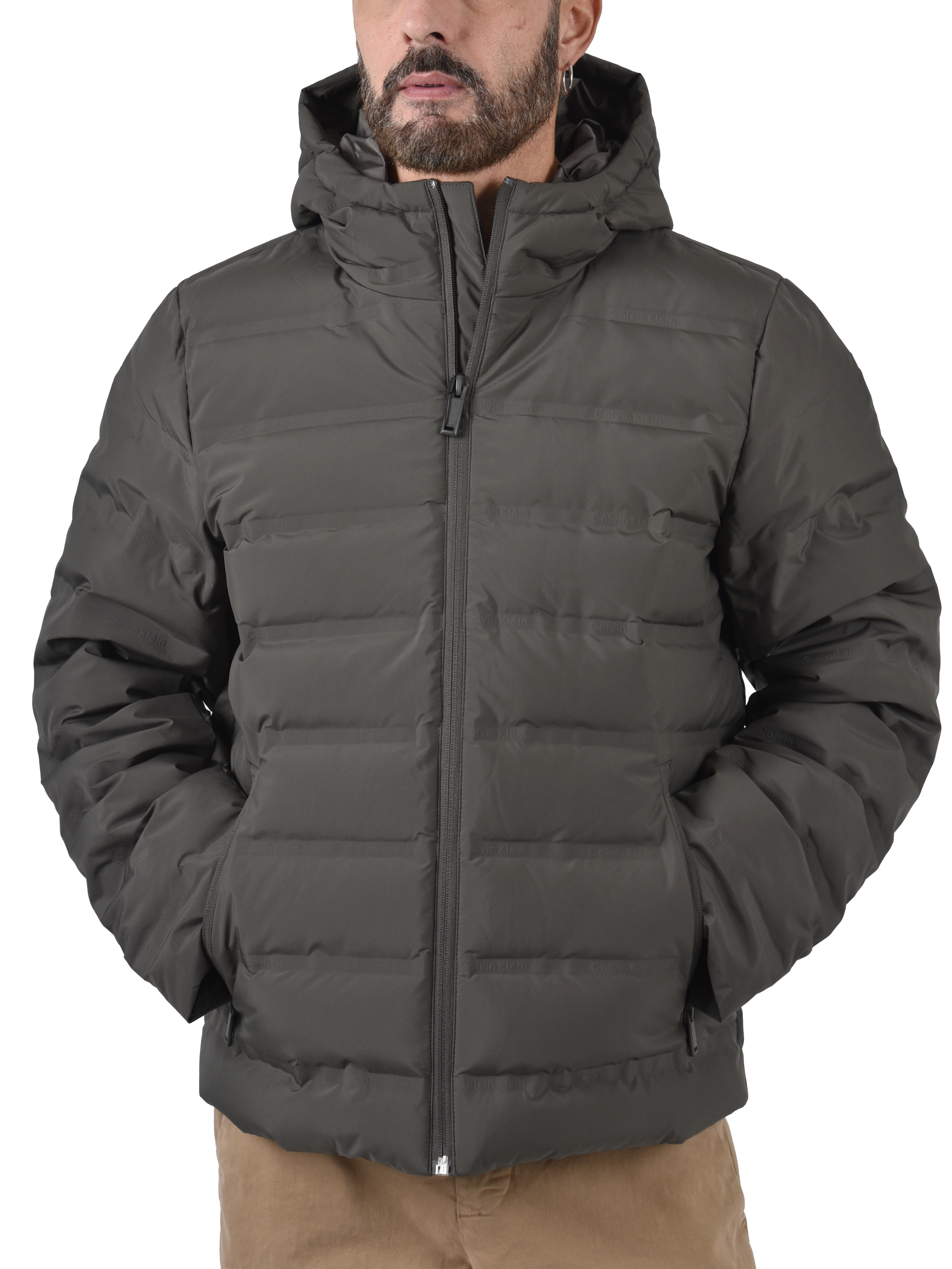 PIUMINO CORTO REGOLABILE CON CAPPUCCIO UOMO BLU