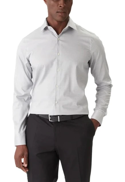 CAMICIA SLIM IN TESSUTO ELASTICIZZATO UOMO BLU