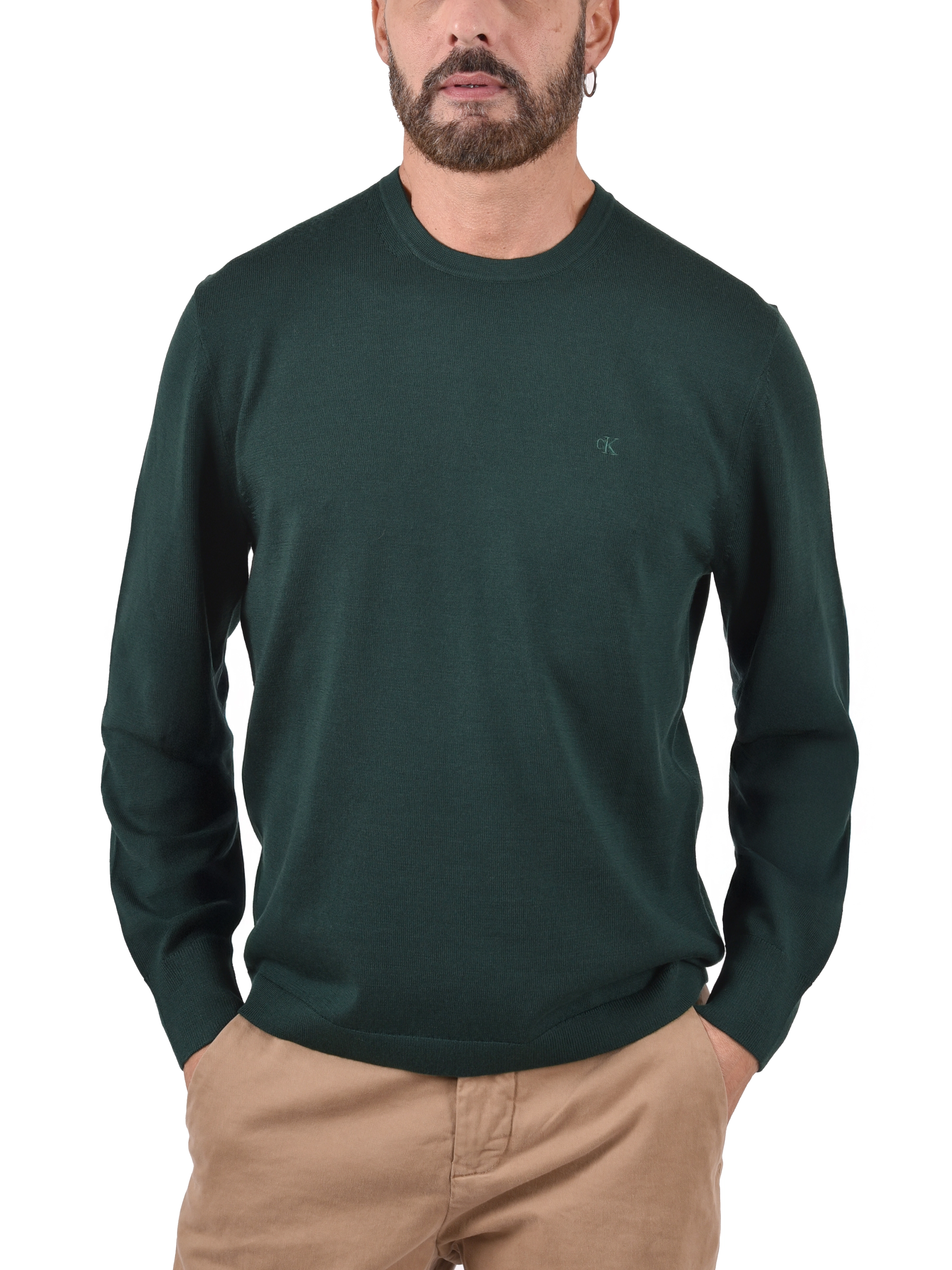 MAGLIA GIROCOLLO IN LANA UOMO VERDE