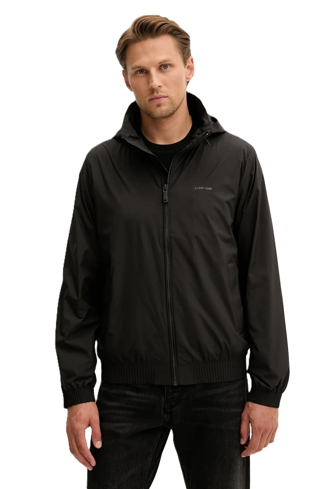 GIACCA IN TESSUTO TECNICO IDROPELLENTE UOMO NERO