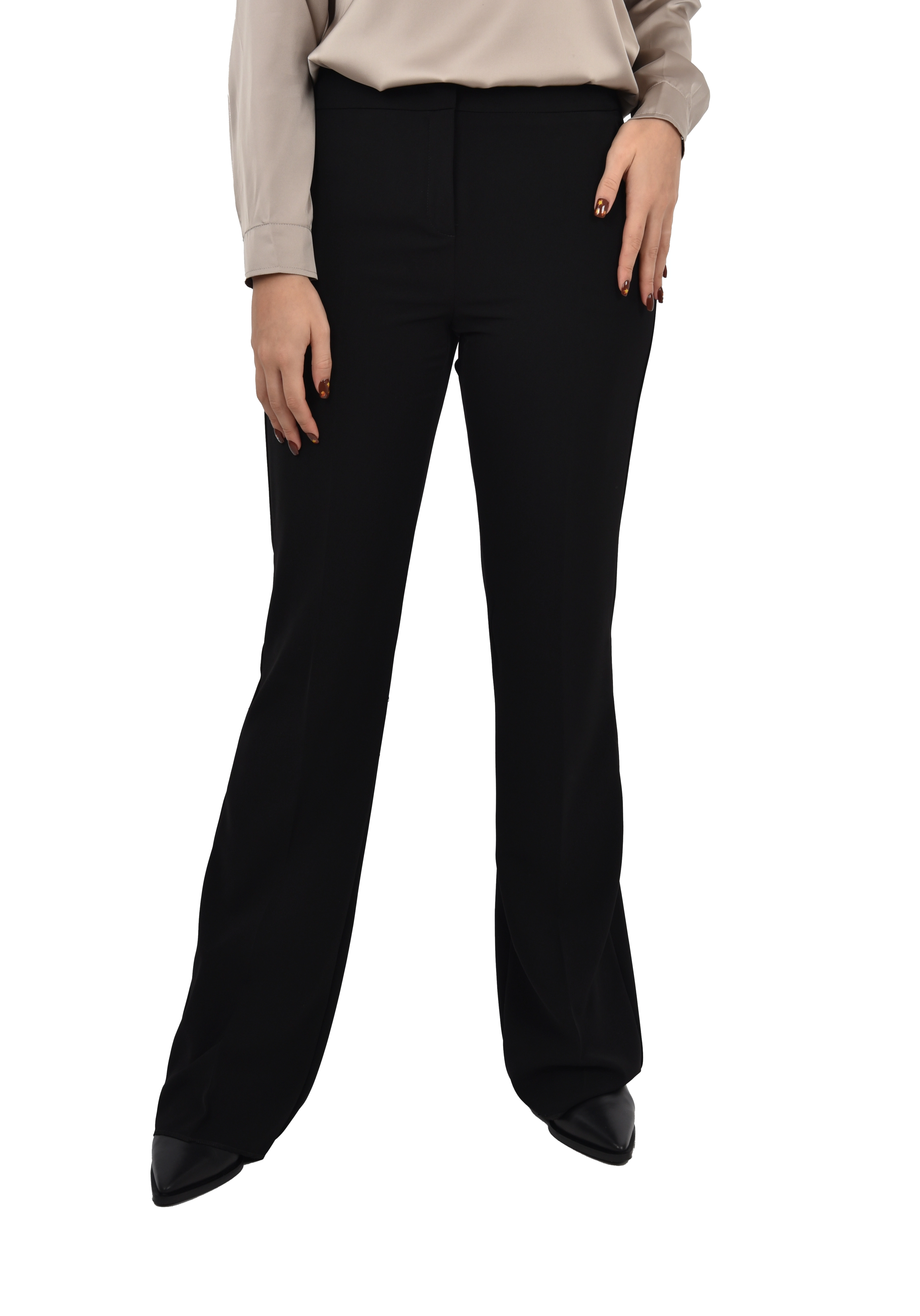 PANTALONI  PALAZZO IN POLIESTERE CHIOMA DONNA NERO