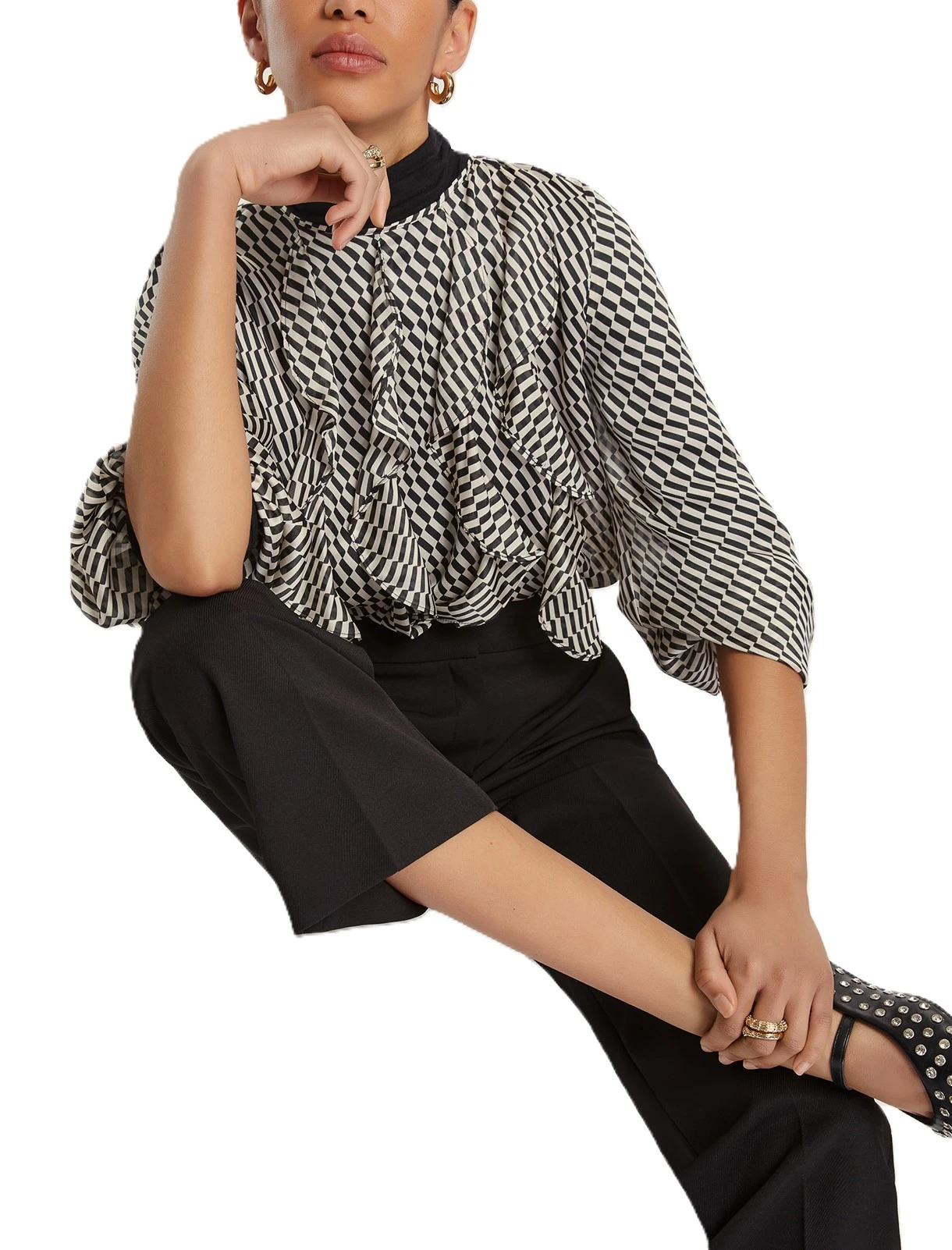 MAGLIA IN RASO SALUTE DONNA NERO