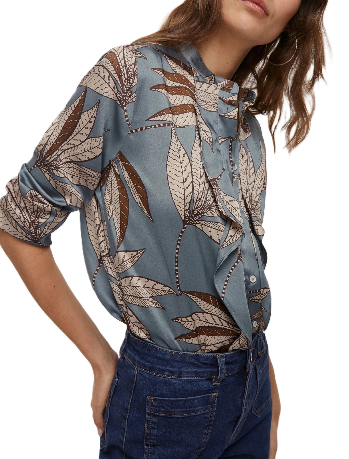 CAMICIA IN POLIESTERE NEON DONNA CELESTE