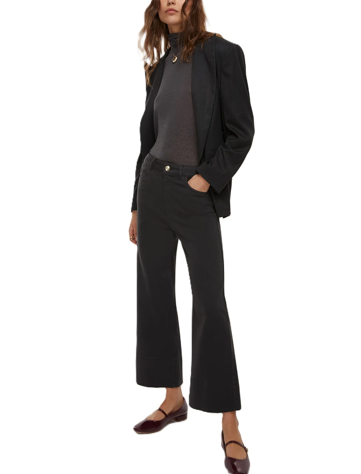 PANTALONI A PALAZZO DISPLAY DONNA ANTRACITE