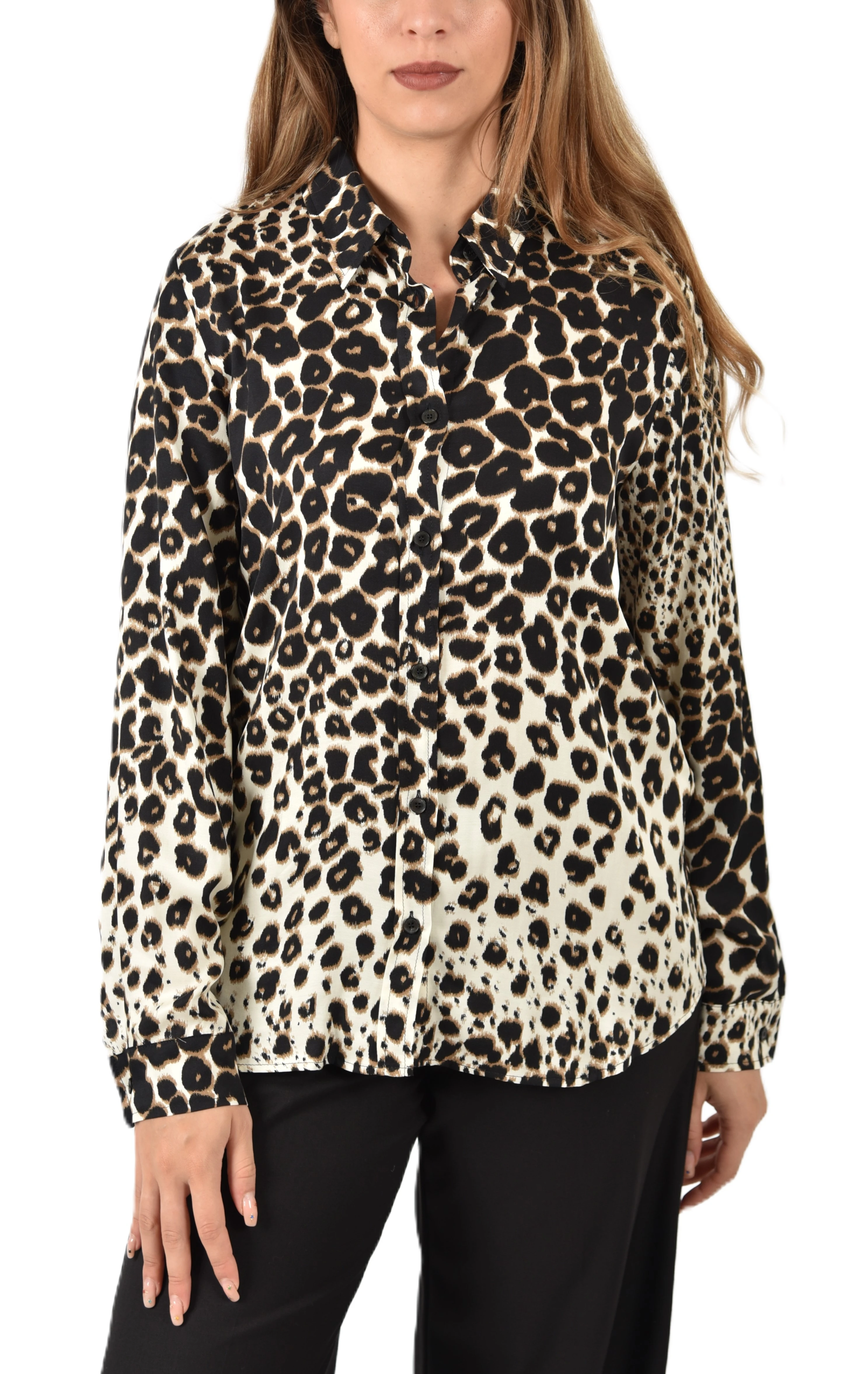 CAMICIA STAMPA ANIMALIER DONNA MARRONE